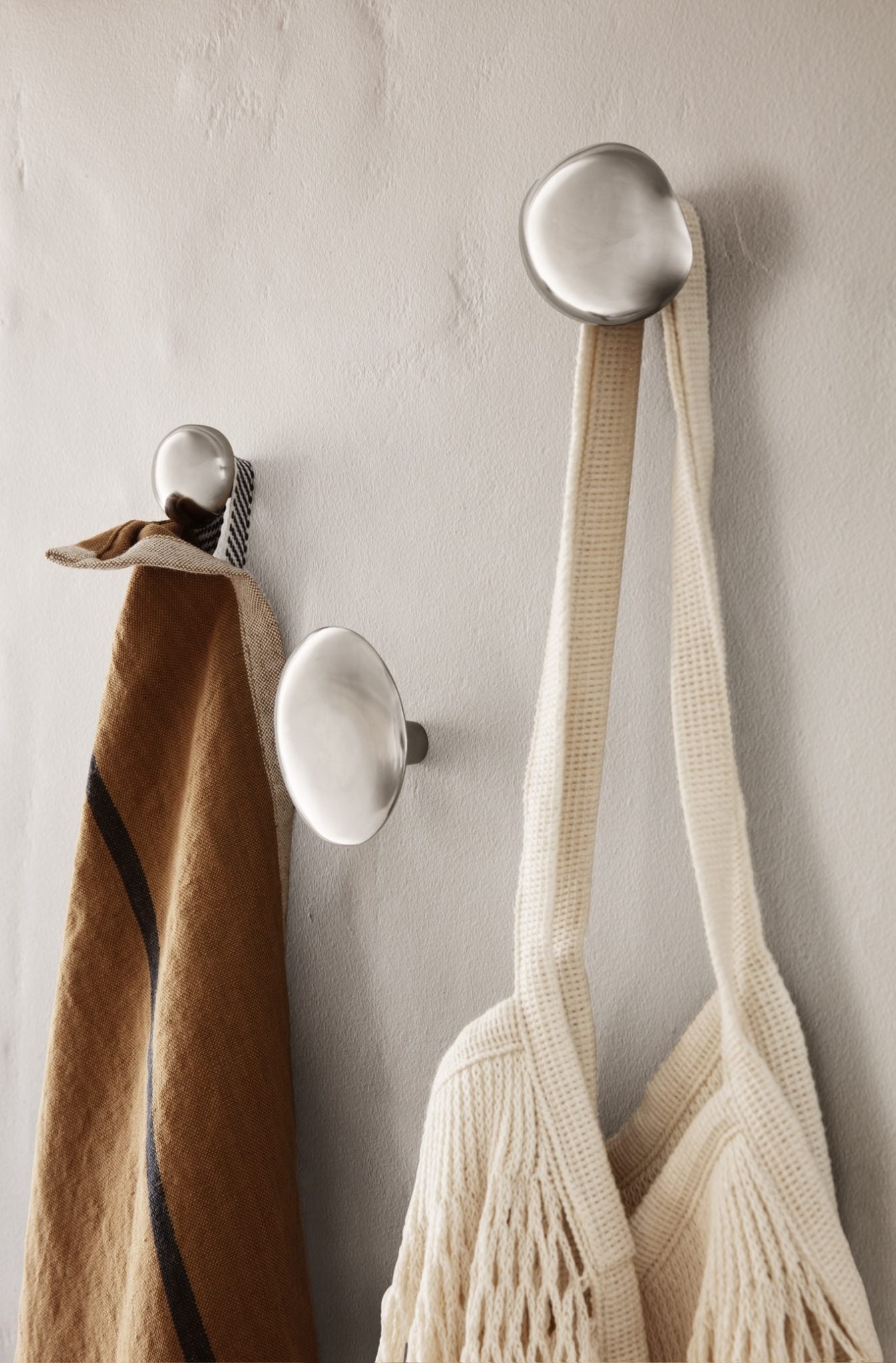 FERM LIVING x Helena Rohner Chanterelle Wall Hook - Stainless Steel Coat Hanger for Entryway, Bedroom & Bathroom Organization