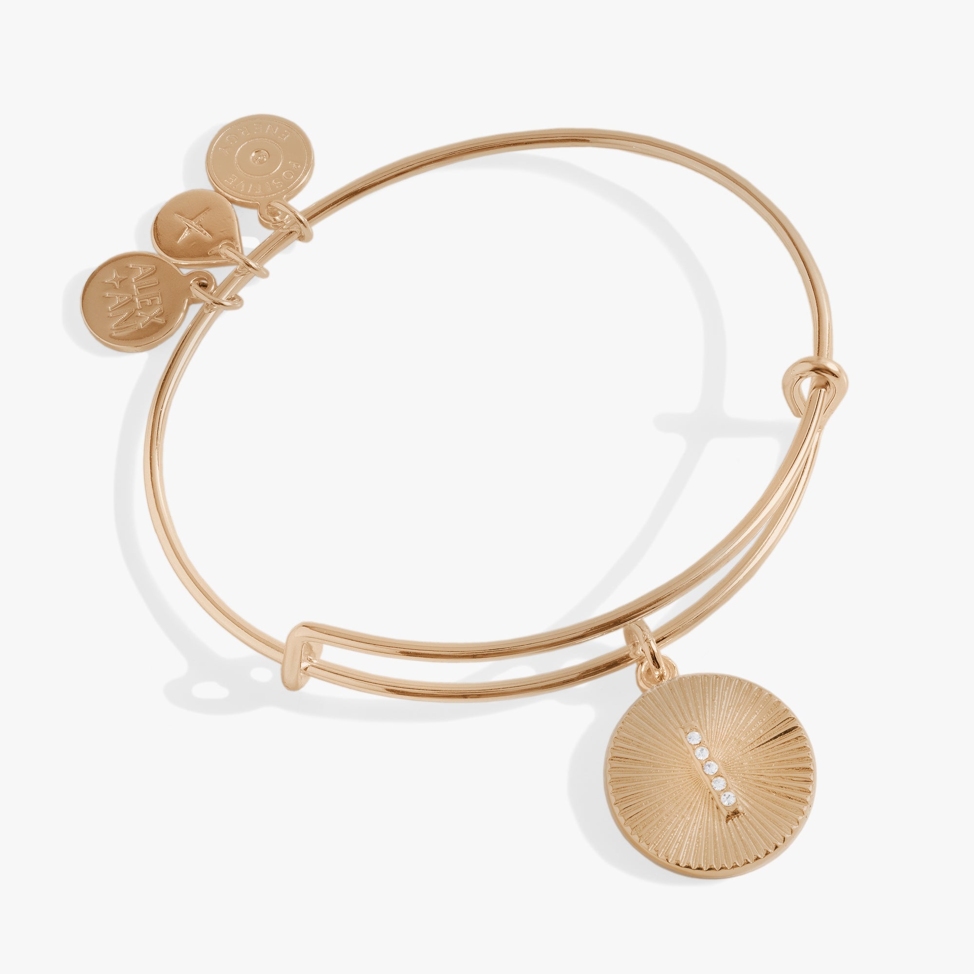 Initial I Pave Starburst Texture Bangle - Elegant Cubic Zirconia Bracelet for Women | Perfect for Parties, Weddings & Everyday Wear