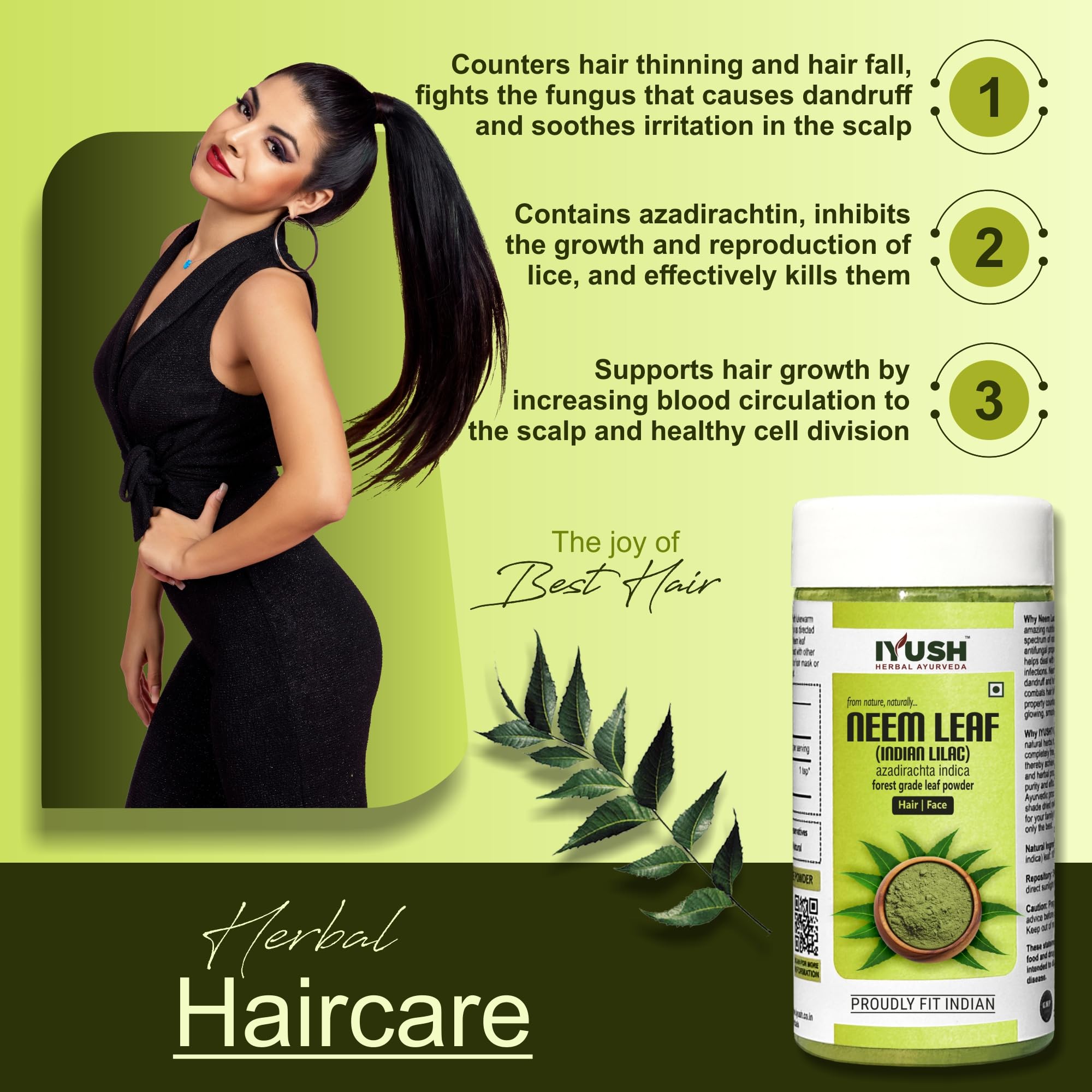 Organic Neem Powder for Face, Hair & Skin Care | 100% Pure Ayurvedic Neem Leaves Powder for Eating & Beauty Treatments | 100gm | Perfect for DIY Face Masks, Hair Growth & Natural Skin Remedies