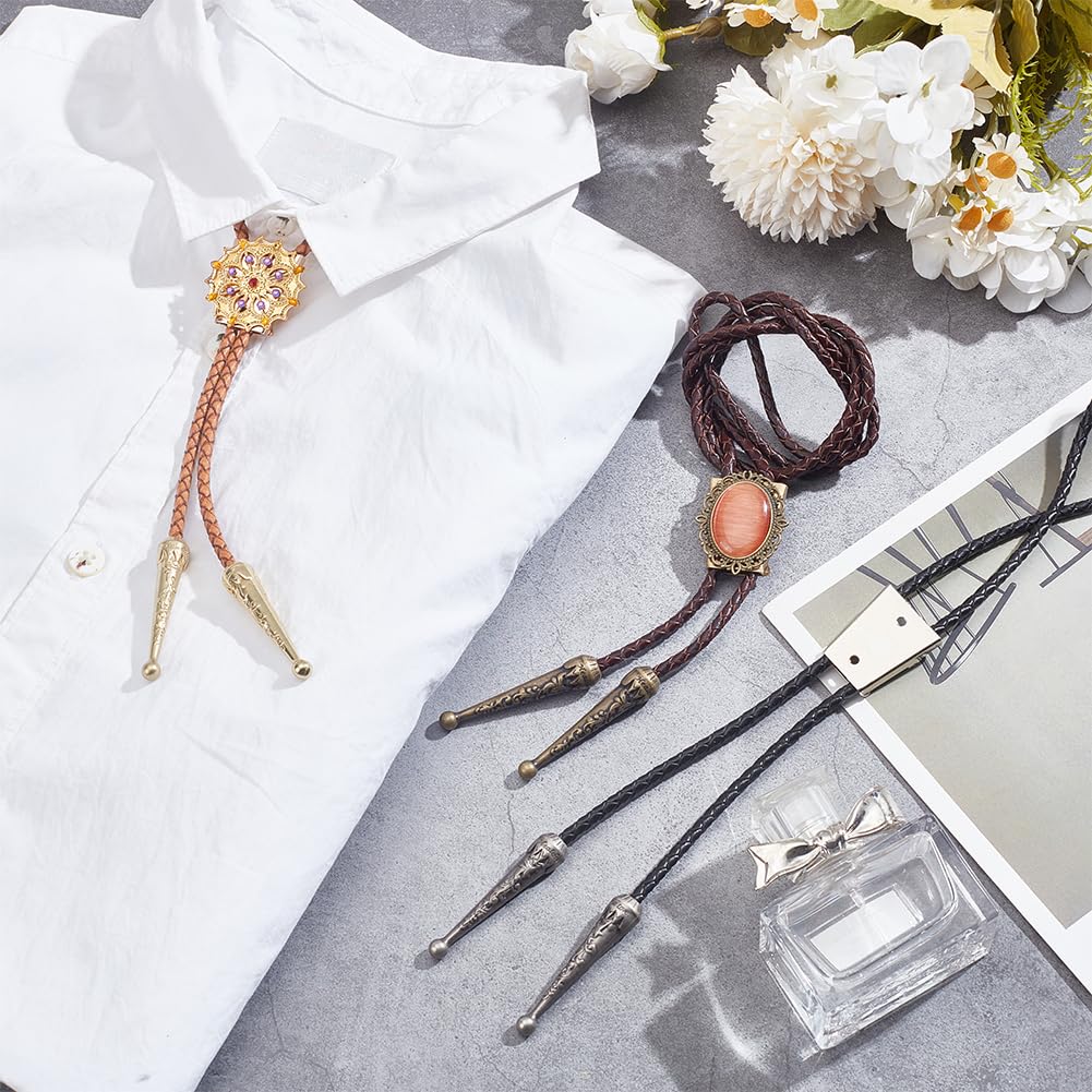 NBEADS Bolo Tie Making Kit - DIY Western Necklace Craft Set with Alloy Cord Ends & Iron Slides for Men & Women - Perfect for Cowboy Costumes, Western Parties, and Country Music Events