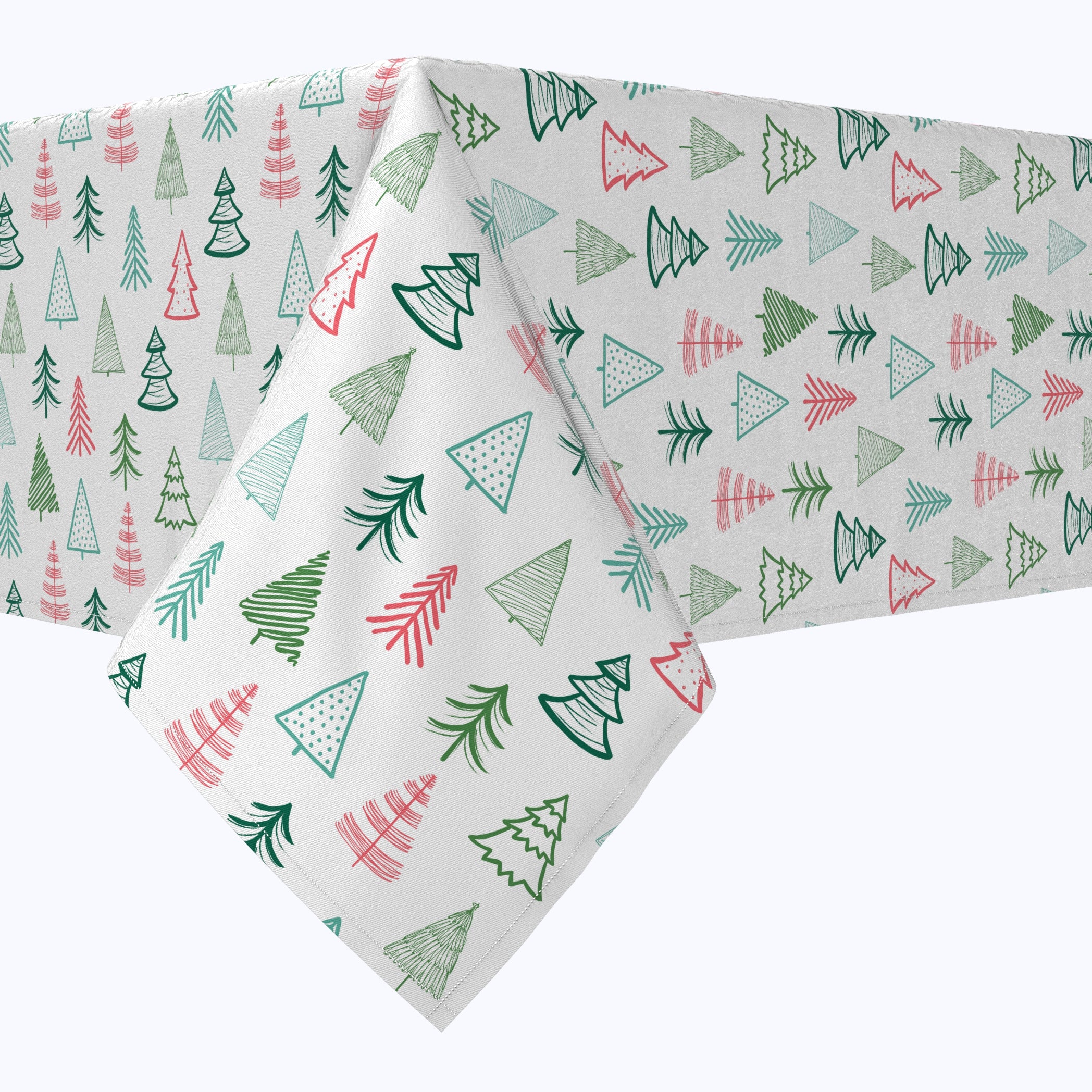 Fir Tree Doodles Cotton Rectangles - Soft Cotton Fabric Squares for DIY Crafts, Quilting, Sewing & Home Decor Projects