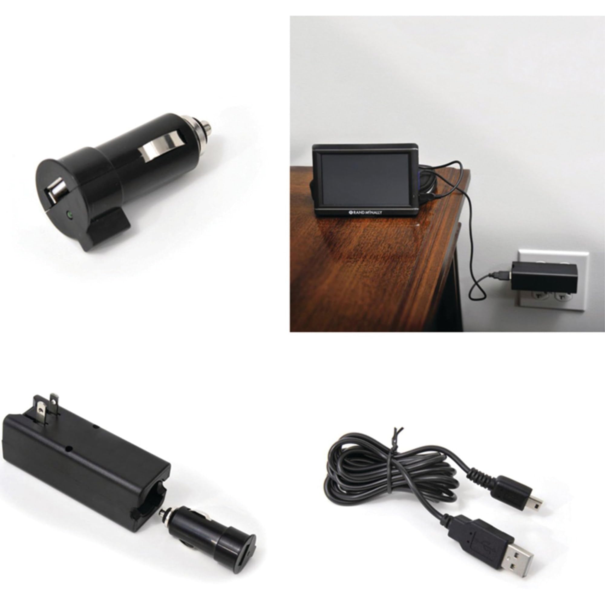 Rand McNally 528002783 3-in-1 Universal GPS Car Charger with USB Ports - Perfect for Road Trips, Trucking & RV Navigation