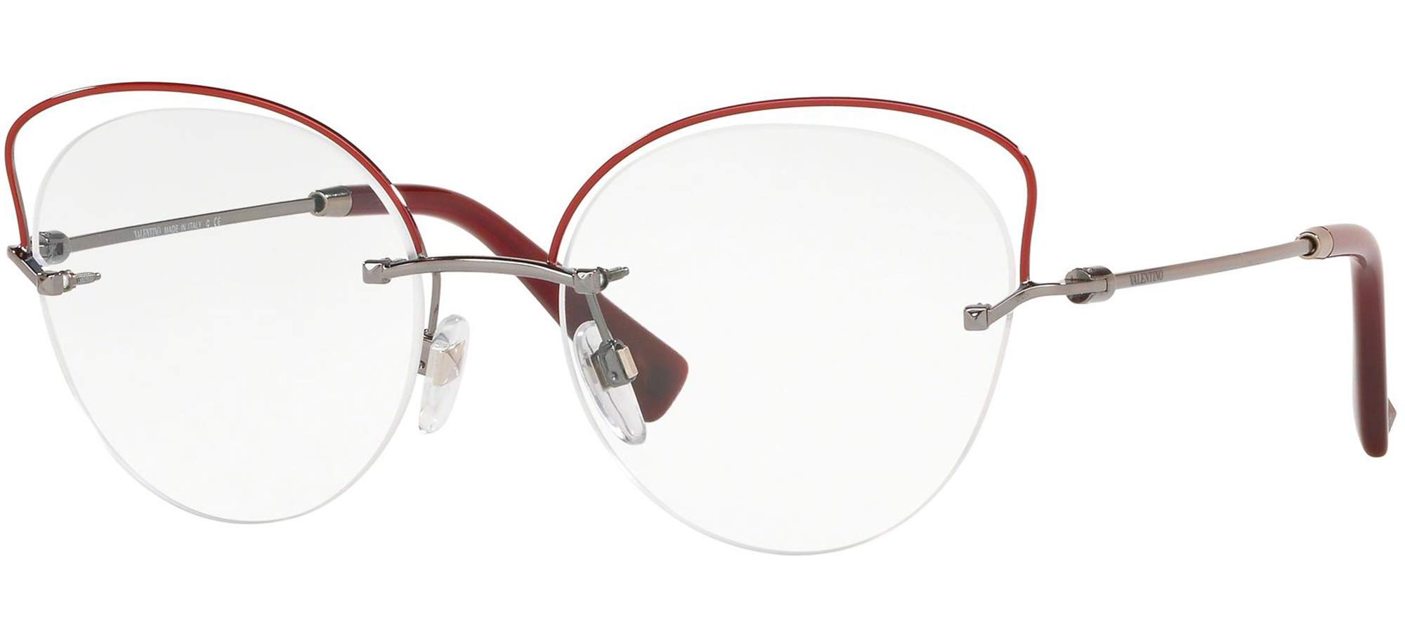 Valentino VA 1015 3012 Gunmetal Red Eyeglasses - Stylish Designer Frames for Men & Women | Perfect for Work, Reading & Fashion Accessories
