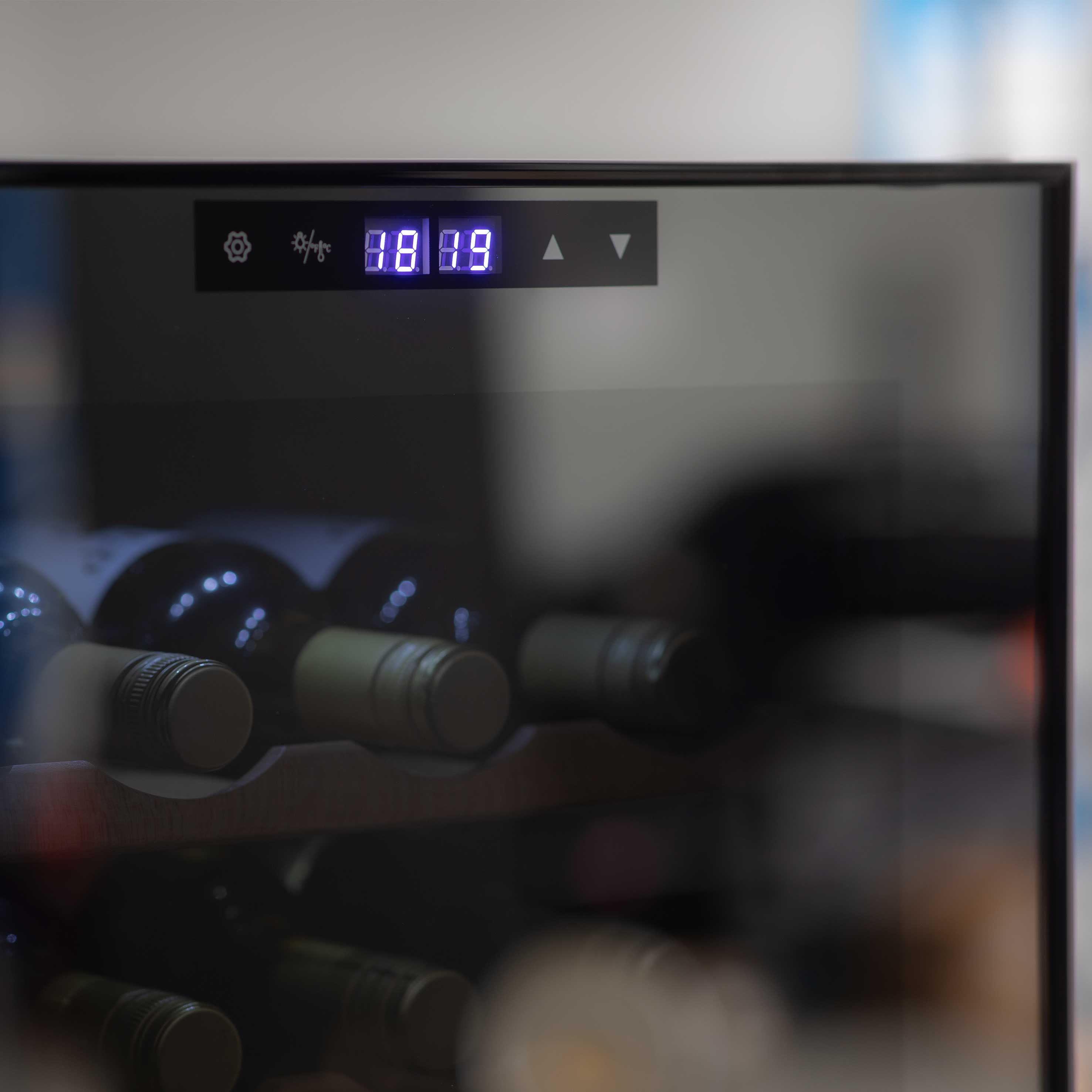 Baridi 44 Bottle Dual Zone Wine Cooler Refrigerator with Touch Screen Controls & Wooden Shelves - Perfect for Home Bars, Restaurants, and Wine Cellars