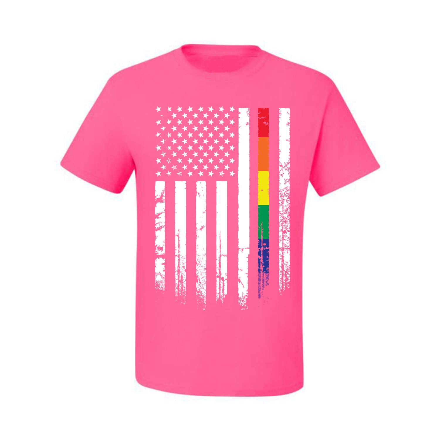 USA Gay Pride Rainbow American Flag LGBT Graphic T-Shirt for Men - Comfortable Cotton Tee for Pride Parades, LGBTQ+ Events & Everyday Wear