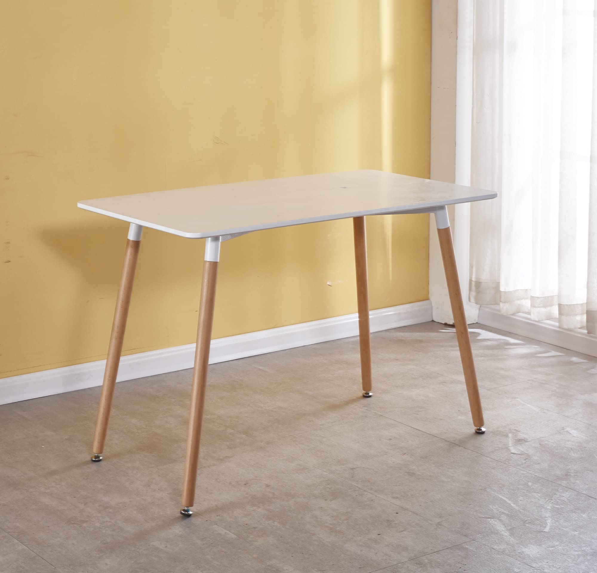 LINCHUN 115X75X75CM Modern Dining Table - Solid Wood Office Desk & Coffee Table for Home, Restaurant, or Workspace - Durable & Stylish Furniture for Daily Use