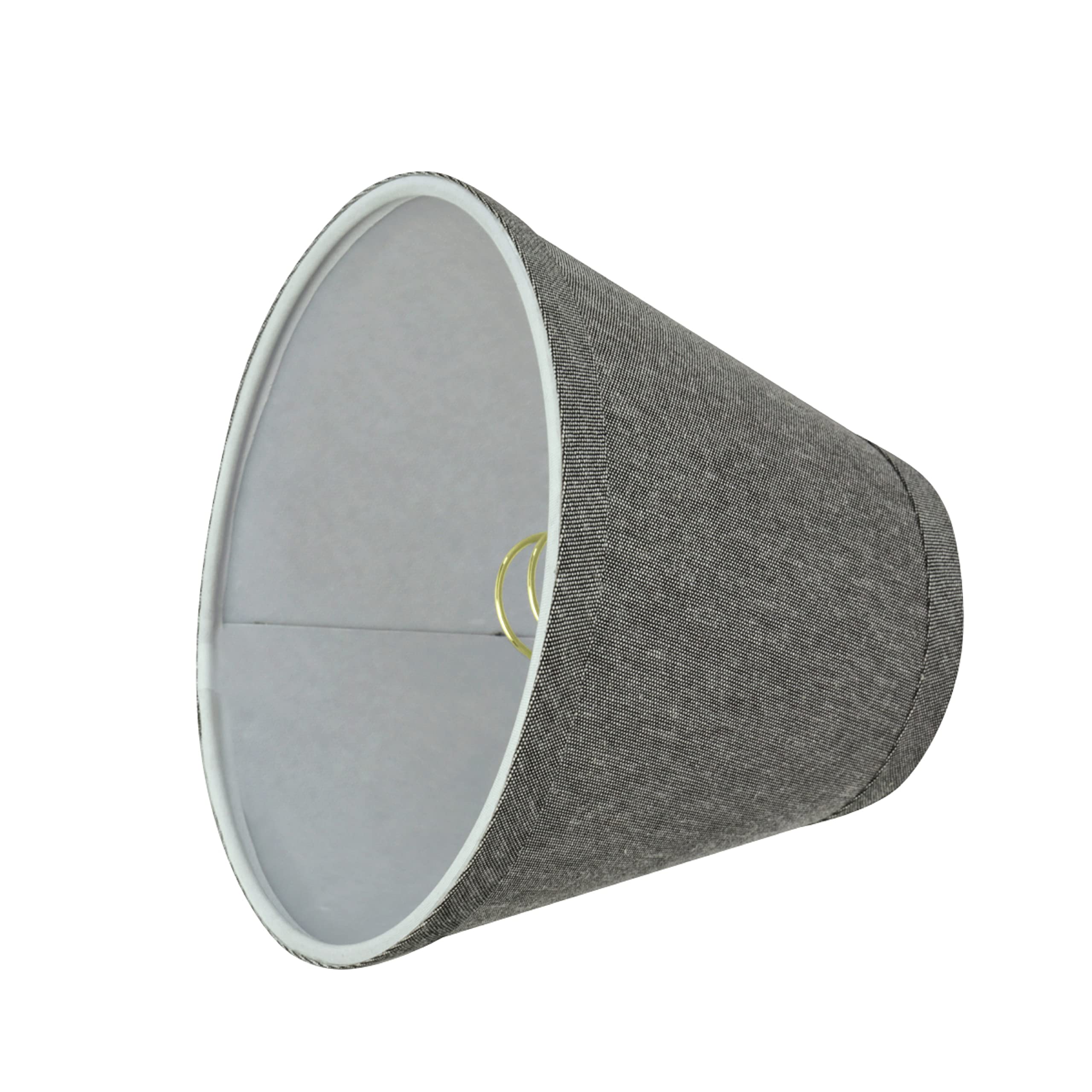 Aspen Creative 32122-9A Small Hardback Empire Shape Chandelier Clip-On Lamp Shade Set (9 Pack) - Transitional Grey Design, 6