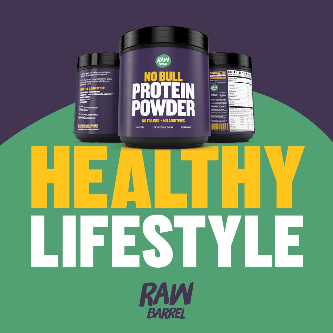 2lb Unflavored Whey Protein Powder - Pure & Instantized Whey Supplement | High Protein, Low Carb, No Fillers, No Additives | Perfect for Post-Workout Recovery & Muscle Building