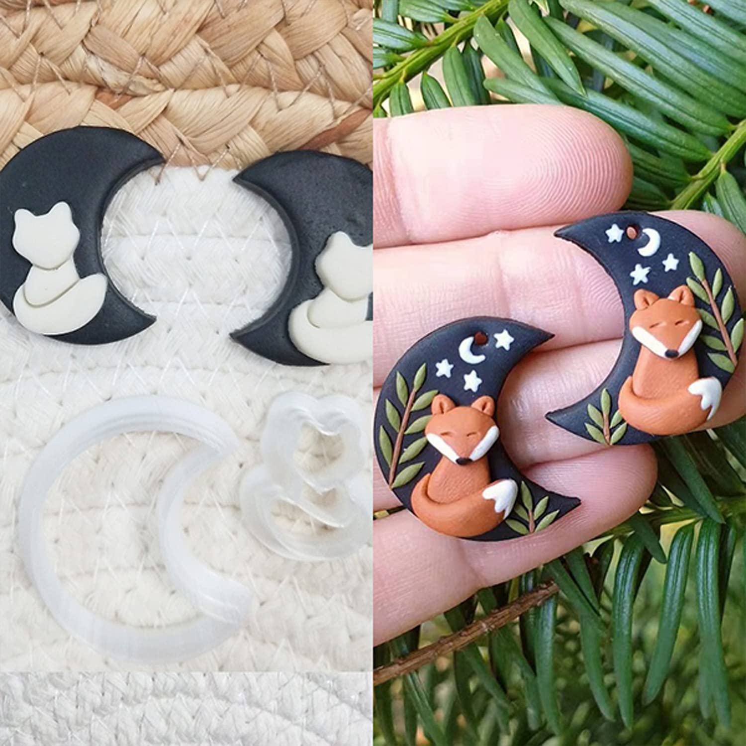 4-Piece Polymer Clay Cutters Set for Earring Making, DIY Jewelry, Cookie Cutter Molds - Perfect for Handmade Crafts, Art Projects & Gift Making (4pcs-49)