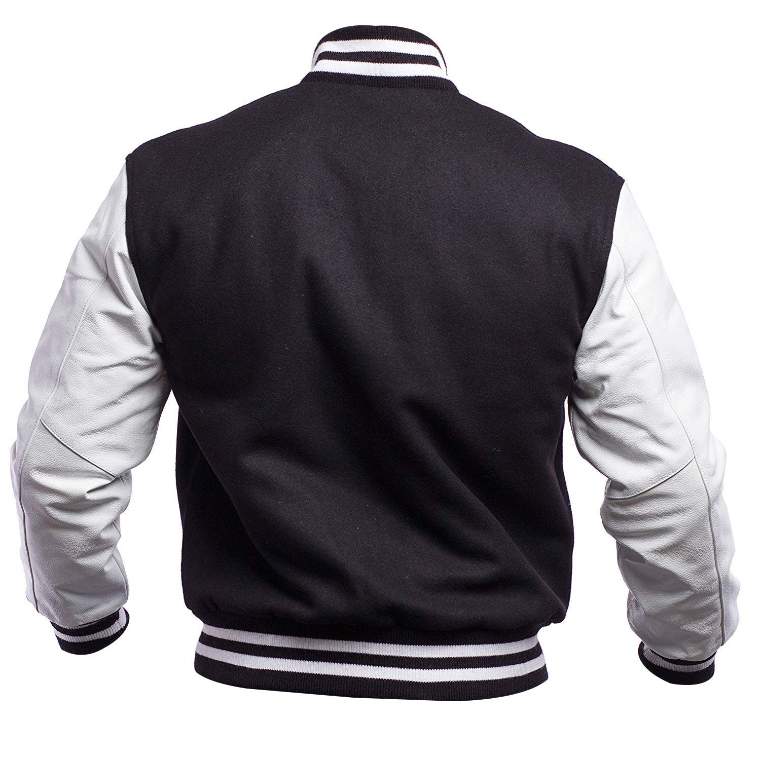 LP-FACON Men's Varsity Jacket - Classic Baseball Bomber Letterman Jacket for College & High School | Black Retro Style Jacket for Casual Wear, Sports Events & Campus Fashion
