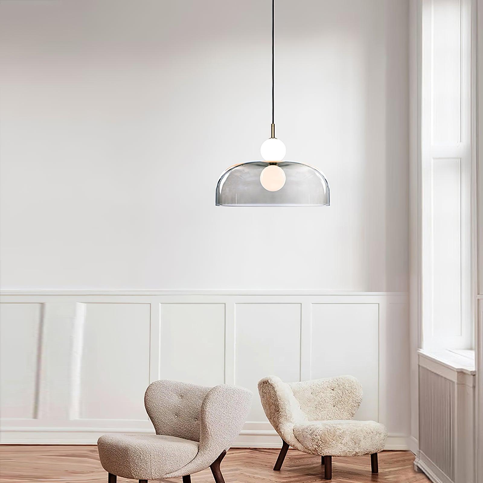 Modern Echo Glass Pendant Light - Elegant Hanging Fixture for Kitchen Island, Dining Room & Bedroom Lighting - Dimmable LED Chandelier for Home Decor