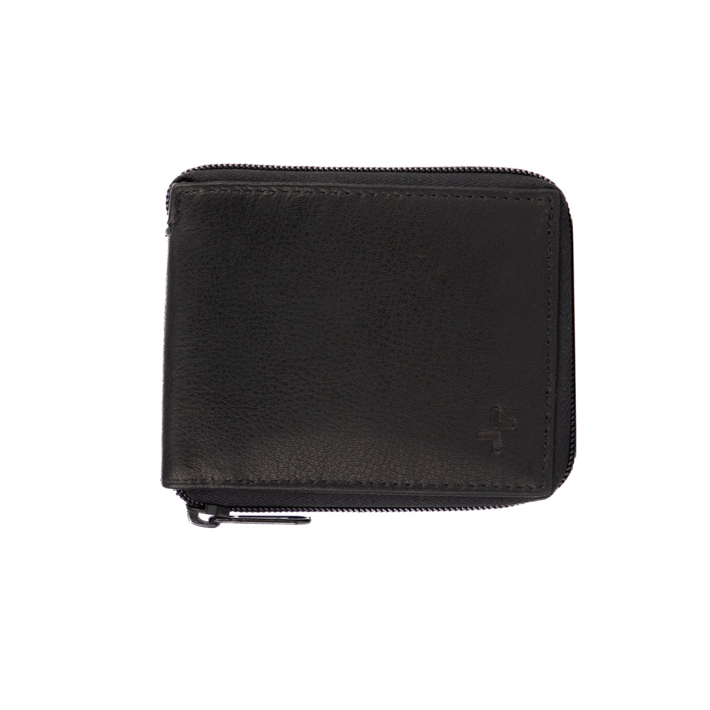 Tracker Core RFID Leather Zip Around Wallet - Secure & Stylish RFID Blocking Wallet for Men & Women - Perfect for Travel, Business & Everyday Use