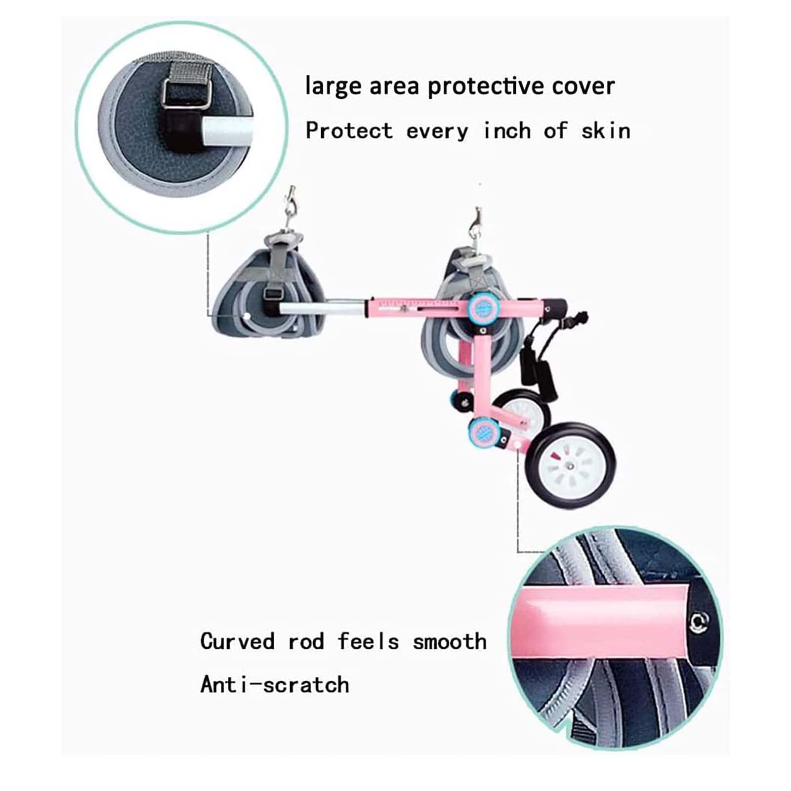 Adjustable Dog Wheelchair for Small Pets - Foldable Rear Leg Support Cart for Dogs with Hind Limb Paralysis - Mobility Aid for Disabled & Injured Dogs - Perfect for Recovery, Rehabilitation & Daily Walks