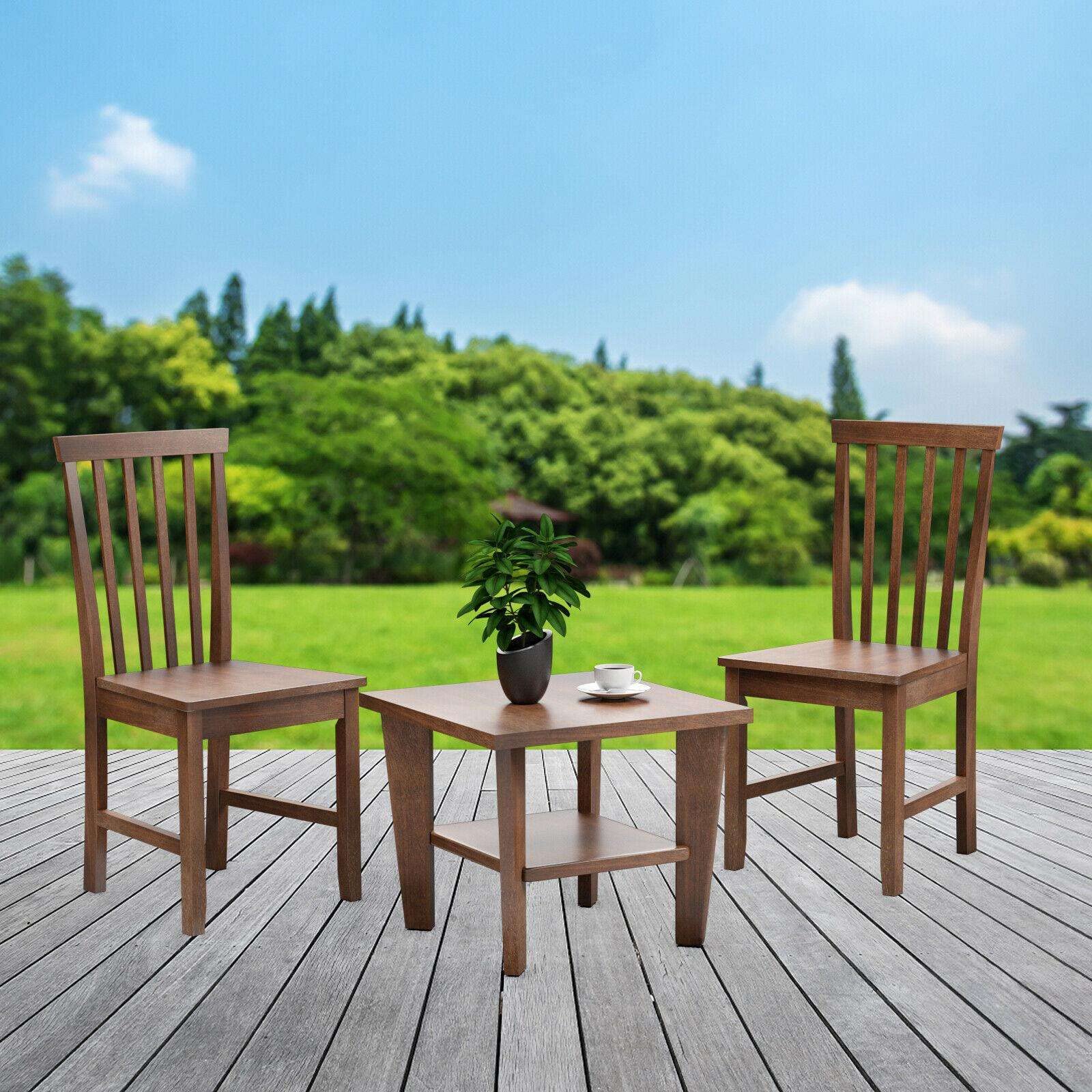 JHUS Set of 2 Solid Wood Spindle Back Dining Chairs with Walnut Legs - Perfect for Kitchen, Dining Room & Breakfast Nook | Comfortable & Stylish Seating for Family Meals & Entertaining
