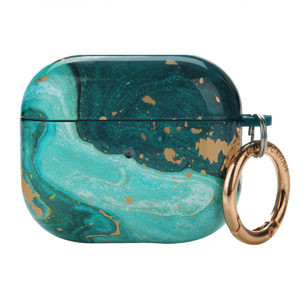 Premium Emerald Marble AirPods Case - Shockproof Protective Cover for AirPods 1/2/3 & Pro - Stylish Marble Design for Women & Men - Perfect for Travel, Work & Gym