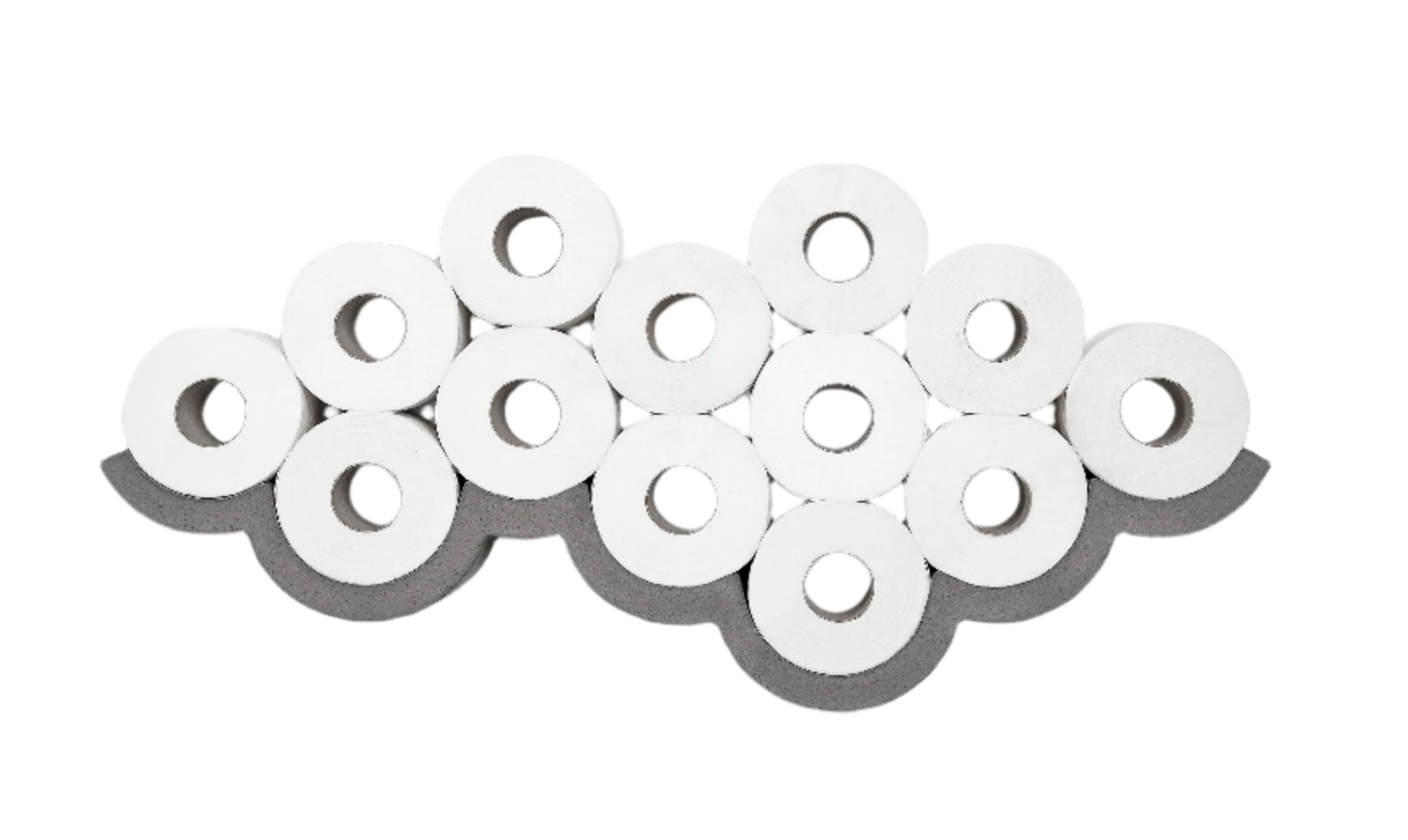 Lyon Beton Cloud 745 Modern Wall-Mounted Toilet Paper Holder - Bathroom Tissue Dispenser for Home, Office & Commercial Use