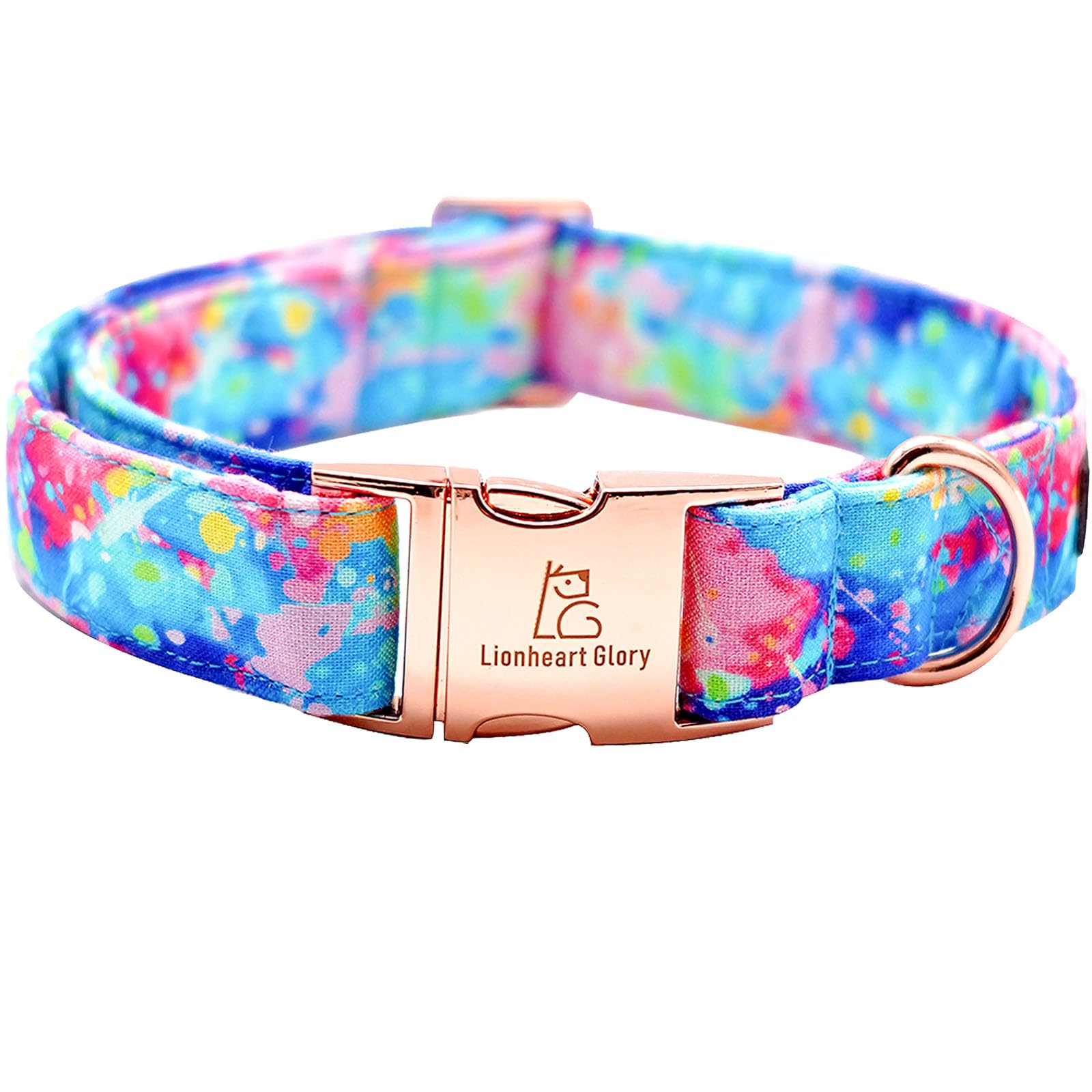 Lionheart Glory Premium Dog Collar - Colorful Adjustable Pet Collar for Small, Medium & Large Dogs | Durable Nylon Collar with Metal Buckle for Walking, Training & Gifting