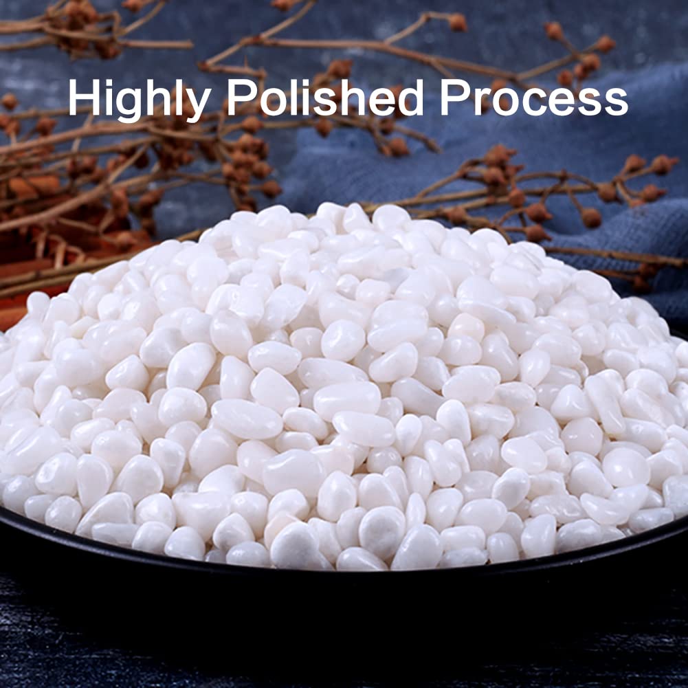 Premium White Polished Pebbles 3/8