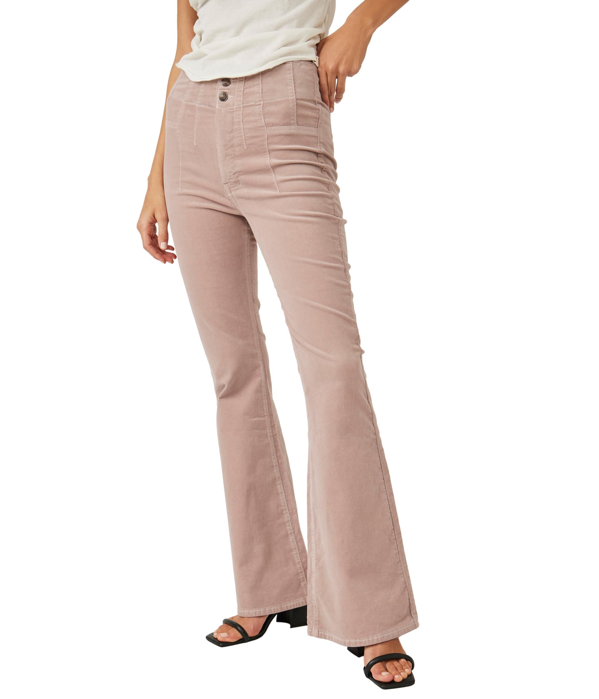 Free People Jayde Cord Flare Pants - High Waisted Boho Bell Bottom Trousers for Women | Perfect for Music Festivals & Casual Outfits