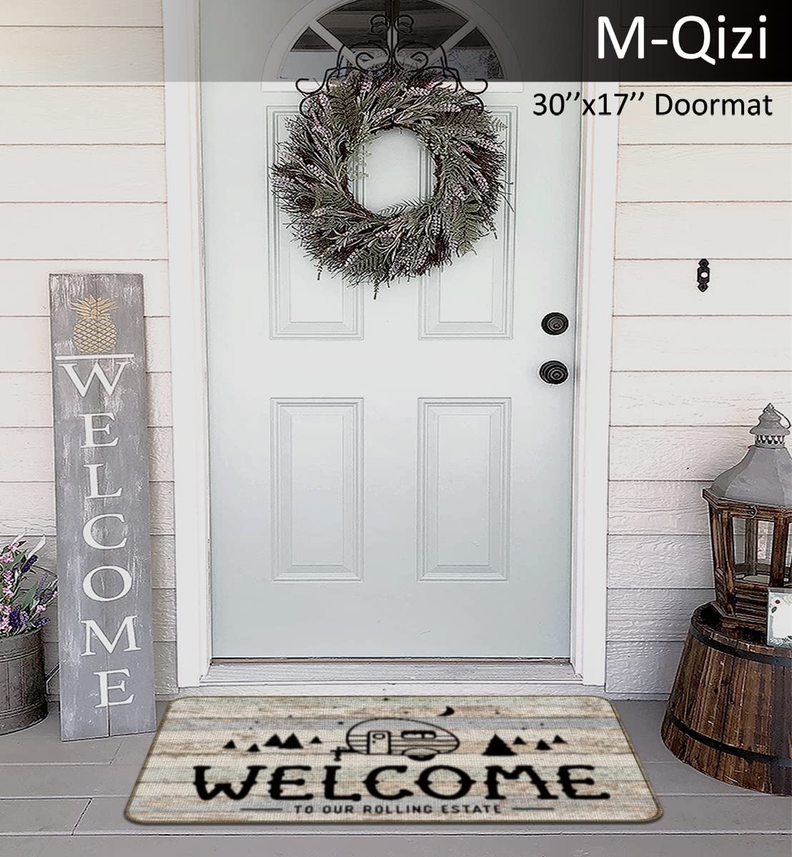 30''x 17'' Camping Doormat & 12''x 20'' Camper Pillow Cover Set - RV Decor & Cozy Camper Gifts for RV Owners | Perfect for RV Interior, Camping Trips & Outdoor Adventures