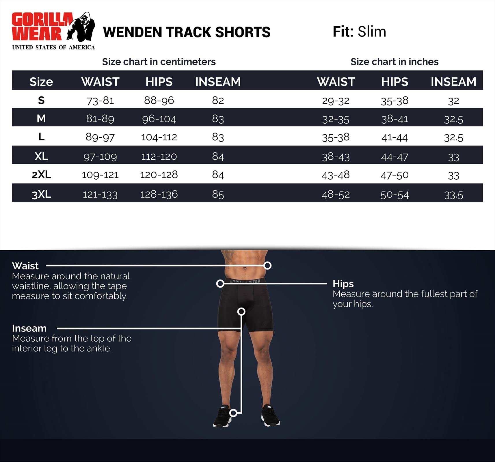 Gorilla Wear Wenden Track Shorts for Men - Lightweight Running & Gym Workout Shorts - Perfect for Training, Jogging, and Athletic Activities