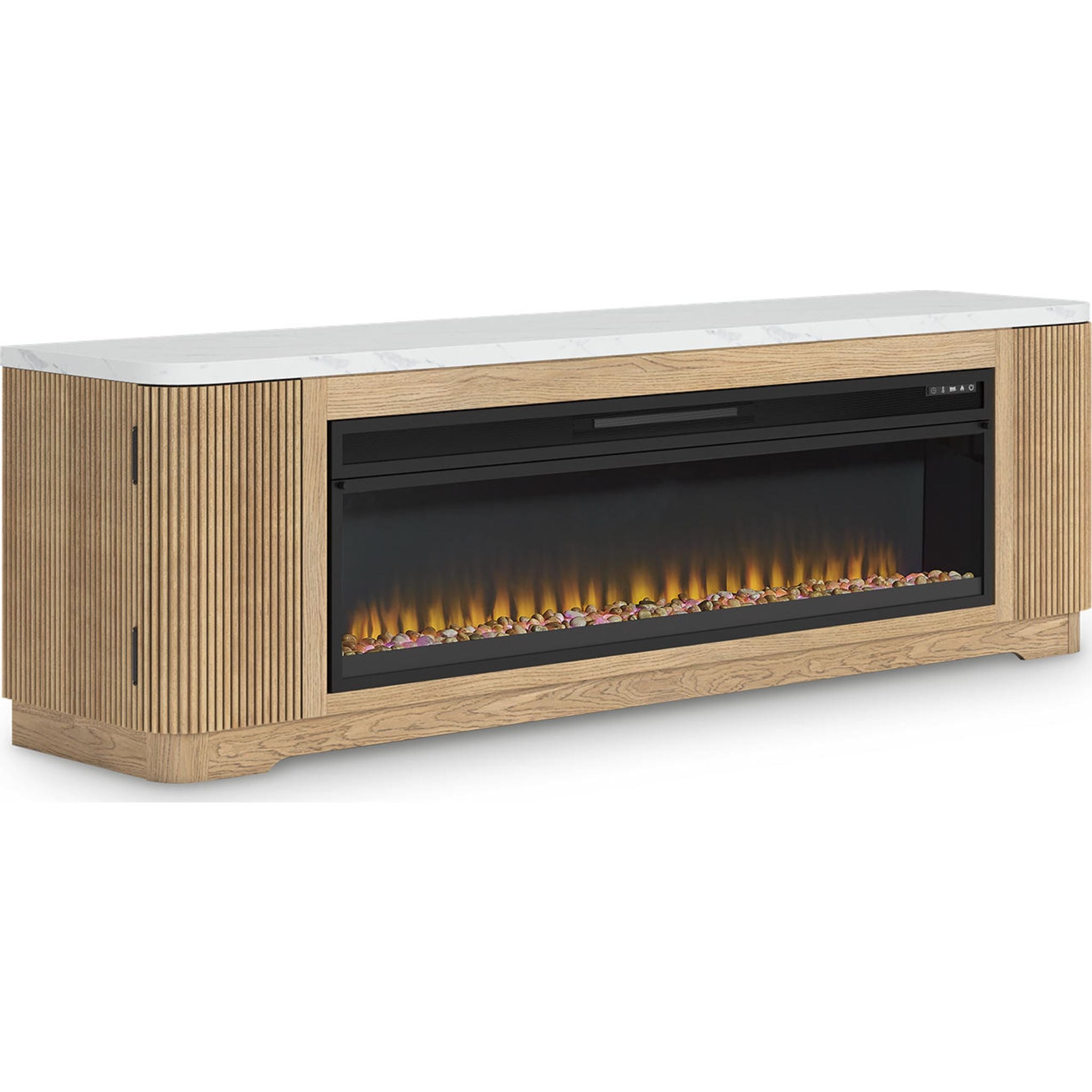 Modern Camdill TV Stand with Built-in Electric Fireplace - Stylish Entertainment Center for Living Room, Bedroom & Home Theater