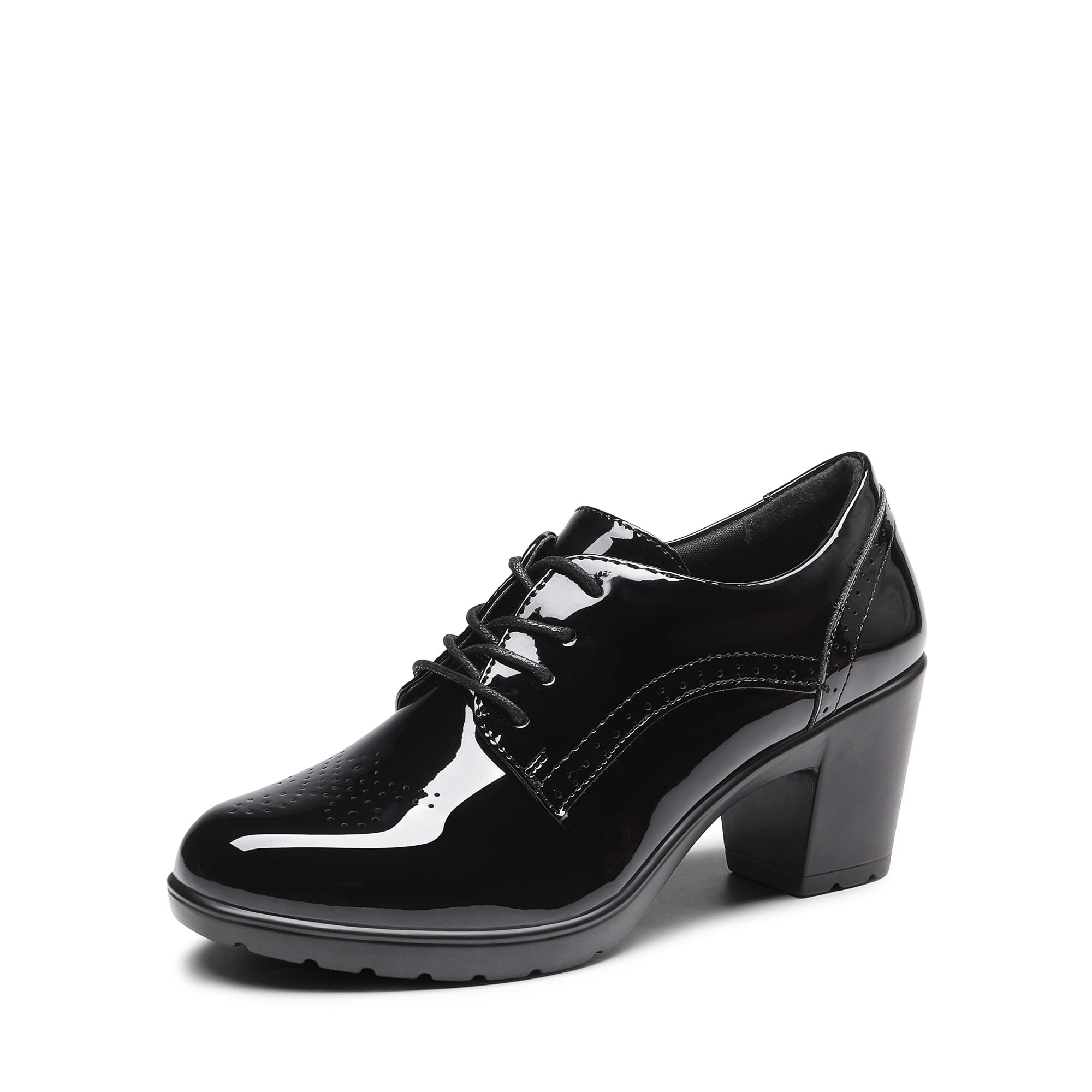 DREAM PAIRS Women's Chunky Heels - Pointed Toe Oxford Shoes for Work, Party & Formal Occasions | Comfortable High Heel Dress Shoes for Women