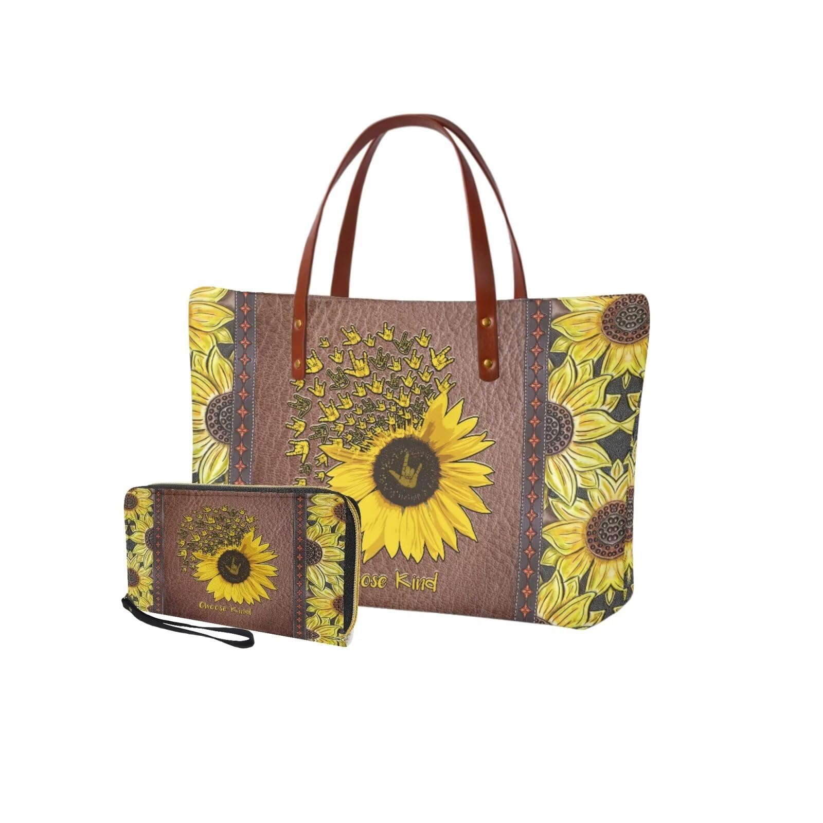 Stylish Women's Handbag Set with Matching Wallet - Large Top Handle Tote Shoulder Bag & PU Leather Clutch Purse for Work, Travel & Everyday Use | Fashionable Accessories for Women