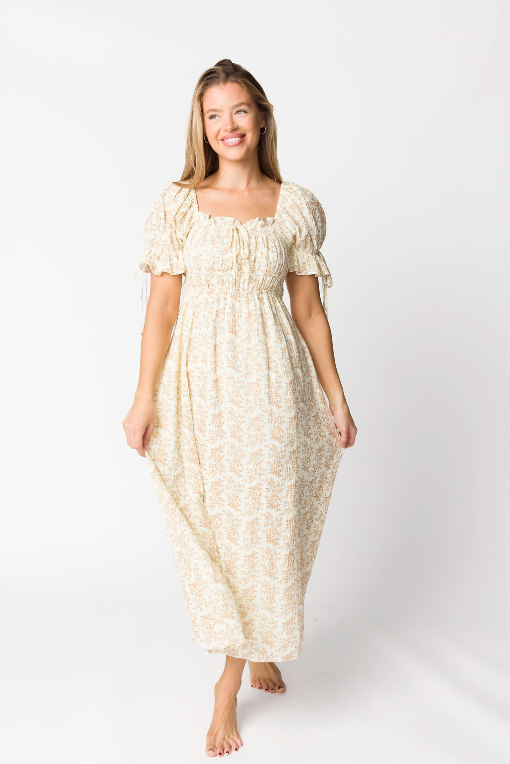 Savanna Steppe 100% Cotton Maternity Dress in Taupe - Bump Friendly & Inclusive Sizing (S-3XL) | Perfect for Pregnancy, Nursing, and Everyday Comfort