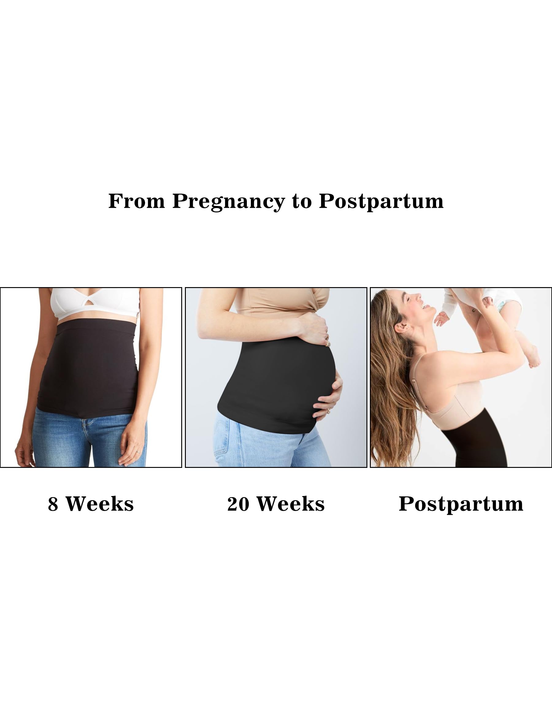 Maternity Belly Band for Pregnant Women - Comfortable Pregnancy Support Belt for Pants & Jeans - Postpartum Belly Wrap for Recovery - Perfect for Work, Exercise & Everyday Wear