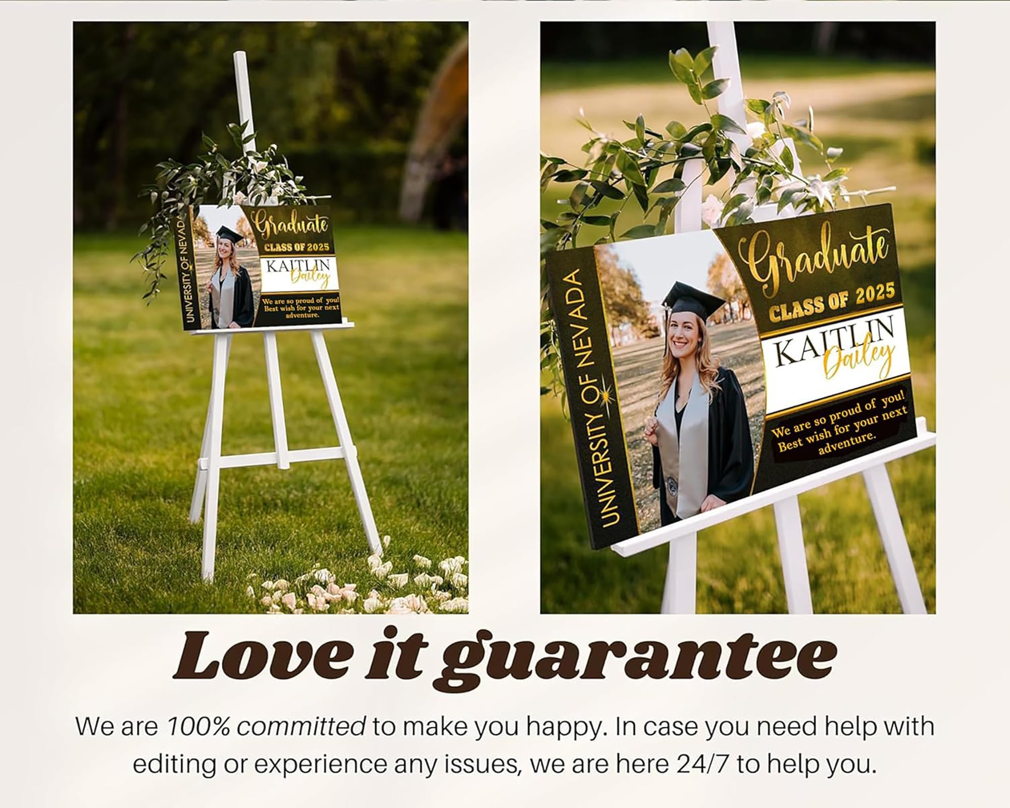 Personalized Graduation Yard Signs - Class of 2025 - High School & College Graduation Decor - Custom Senior Sign for Outdoor Celebrations & Photo Backdrops