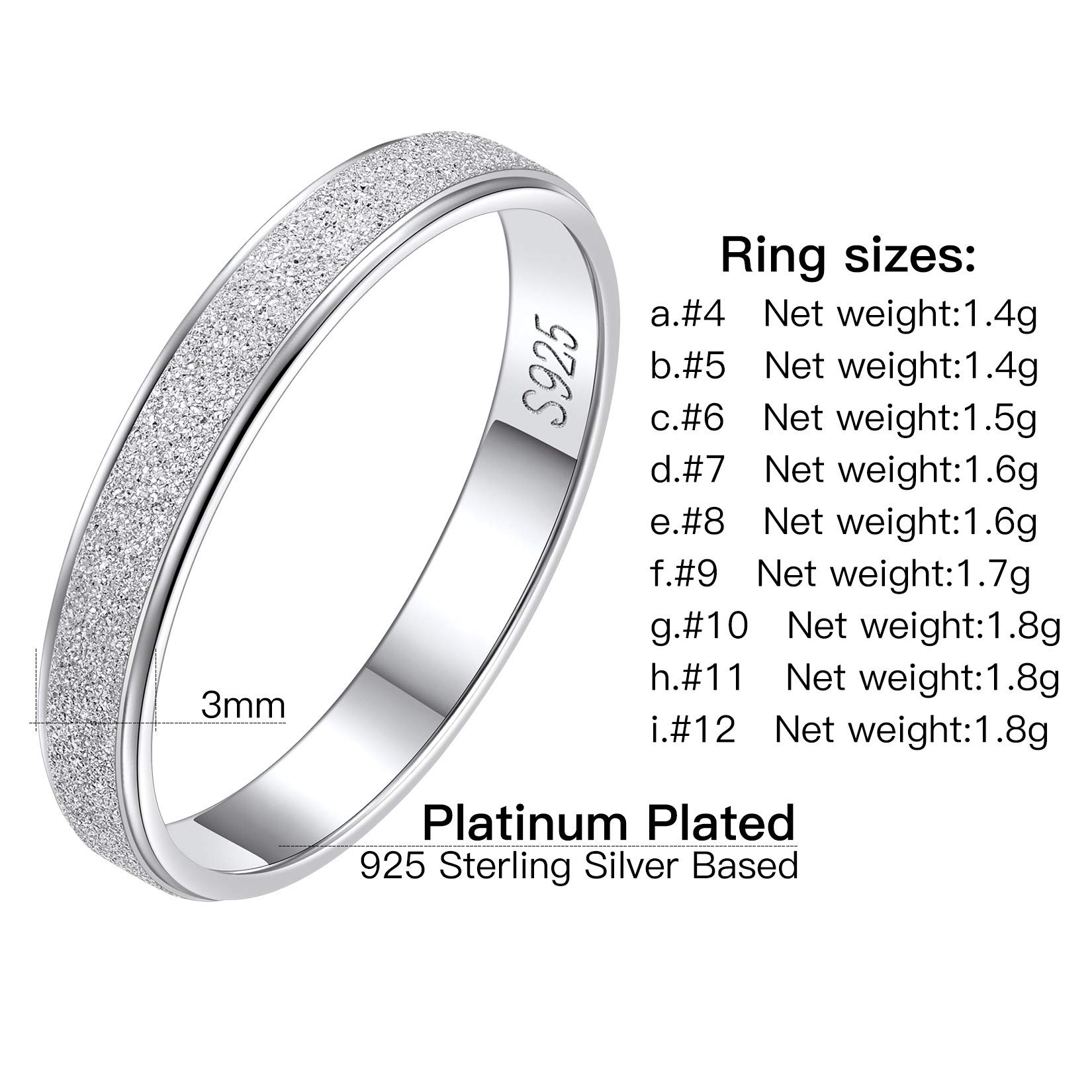 Suplight 925 Sterling Silver Triple Interlocked Ring Set - Engravable 2mm/3mm/5mm Simple Plain Band Rings for Women & Men (Gift Box Included) - Perfect for Anniversaries, Weddings & Everyday Wear