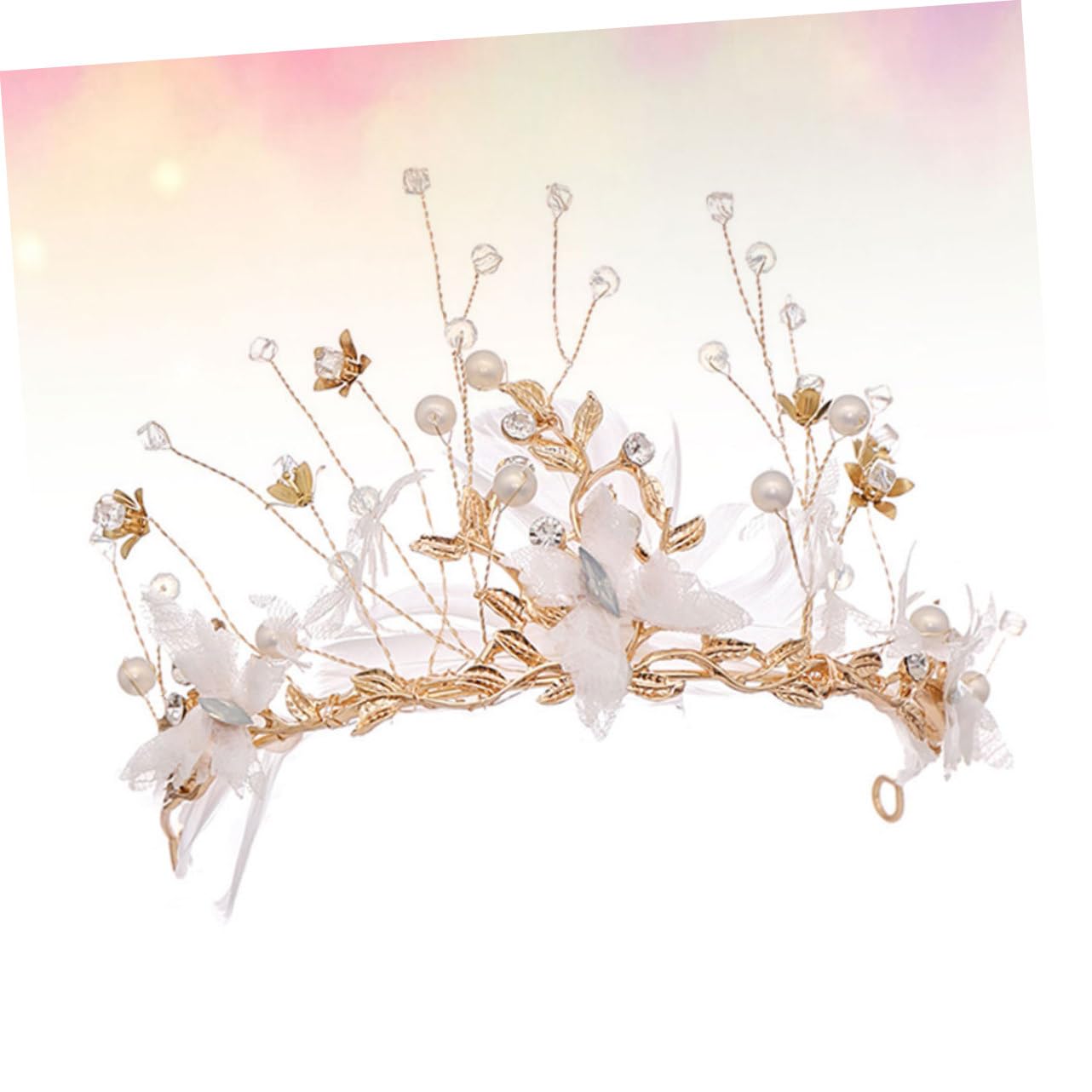 POPETPOP Fairy Wedding Tiara Crown - Elegant Bridal Headpiece & Hair Hoop for Bride, Perfect for Weddings, Prom, Pageants & Special Occasions