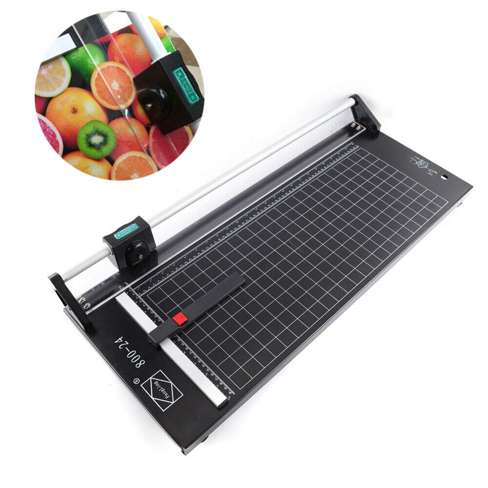 24/36 Inch Manual Rotary Paper Trimmer - Precision Photo Paper Cutter for Film, Hot/Cold Paper, Art Paper - Sharp Office Supply Tool for Scrapbooking, Photo Albums & Craft Projects (24 Inch)