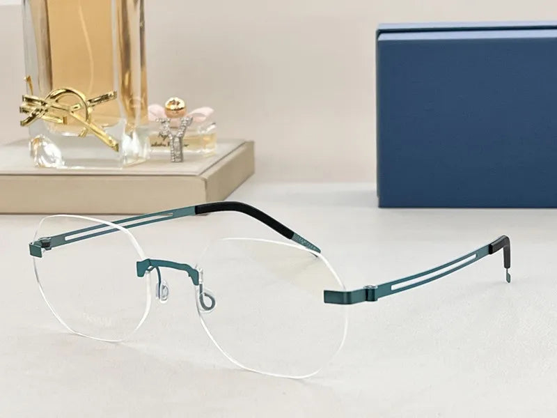 Aimee Women's Rimless Oval Square Screwless Titanium Eyeglasses 92423 - Lightweight Comfortable Glasses for Work, Reading & Fashion - Perfect for Office, Study & Daily Wear
