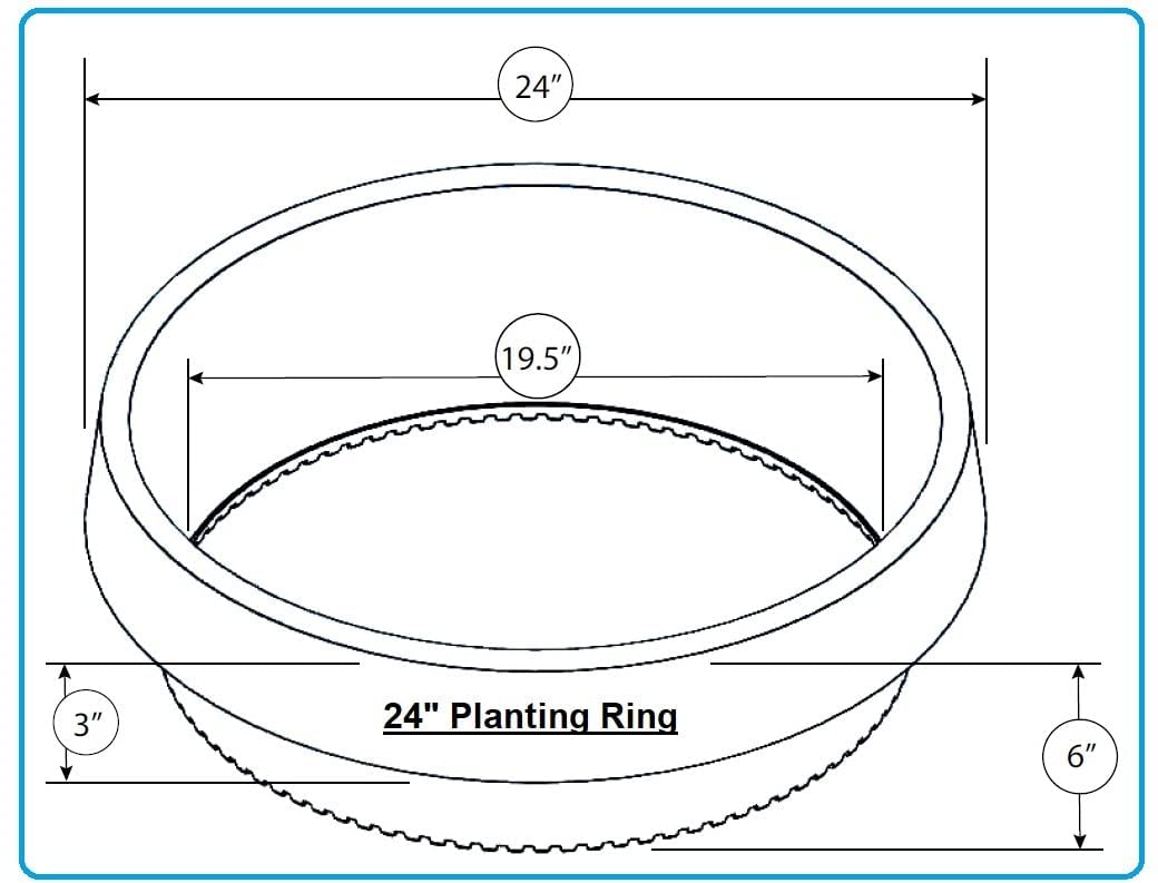 6 Pack of 24 Inch Planting Rings - Tree Protector, Landscape Edging & Water Retention Barrier - Ideal for Separating Rock, Mulch and Grass in Gardens & Yards