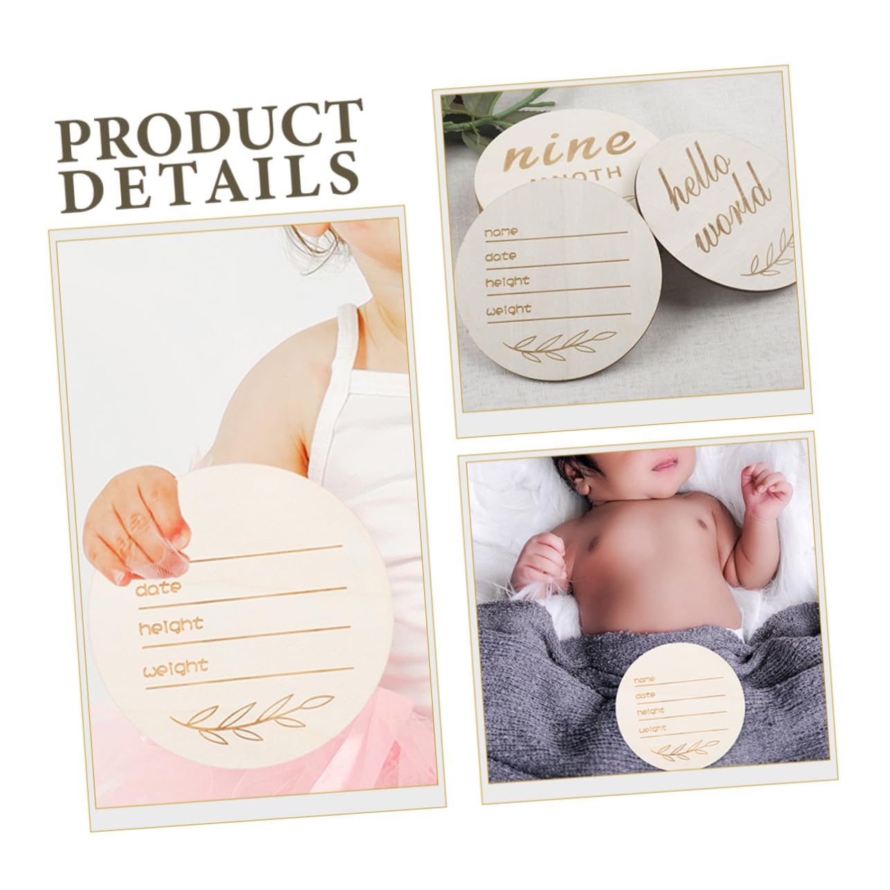 Wooden Baby Name Sign - Round Nursery Decor for Birth Announcement & Gifts