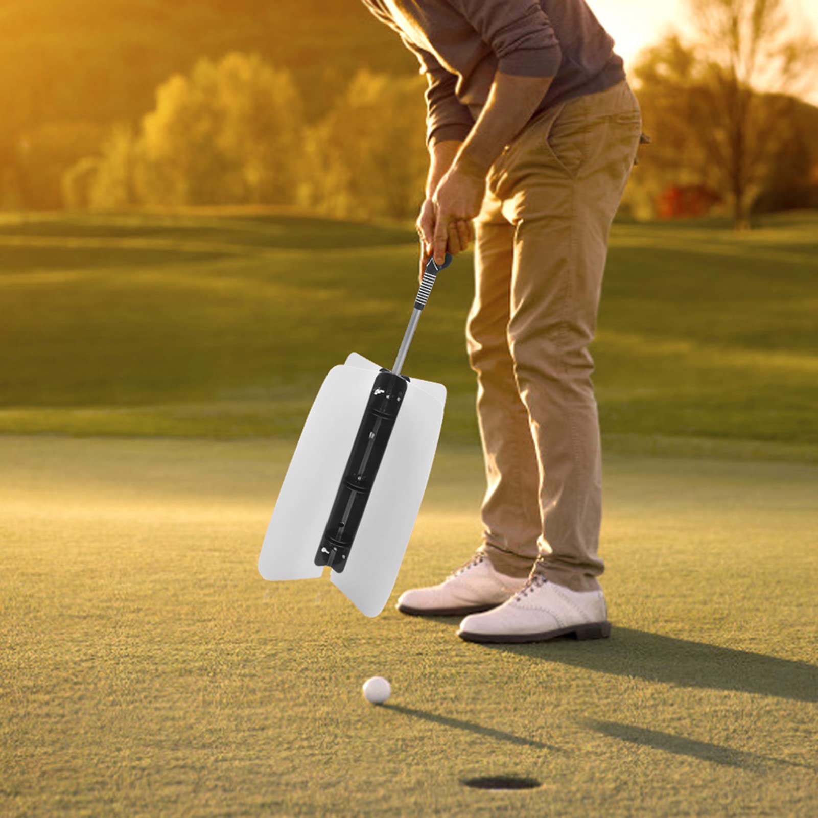 Golf Swing Trainer with Weighted Resistance & Non-Slip Grip - Power Golf Training Aid for Improved Swing Mechanics | Perfect for Driving Range Practice & Backyard Drills