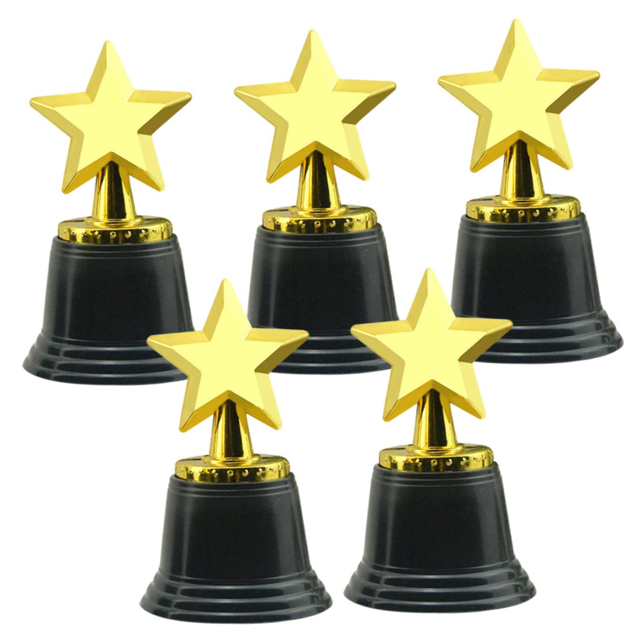 KICHOUSE 5-Piece Mini Trophy Set - Sports Awards, Kids Toys & Adult Collectibles - ABS Plastic Decor for Party Favors, Game Room, Office Desk & School Rewards
