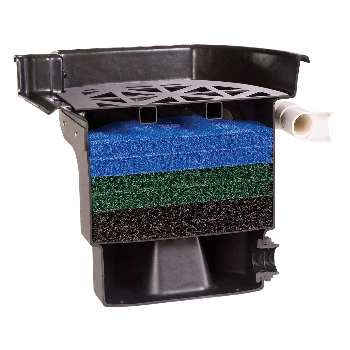 Atlantic Water Gardens BF1600 16-Inch Black Pond Filter & Waterfall Spillway - Perfect for Koi Ponds, Garden Water Features & Outdoor Landscaping