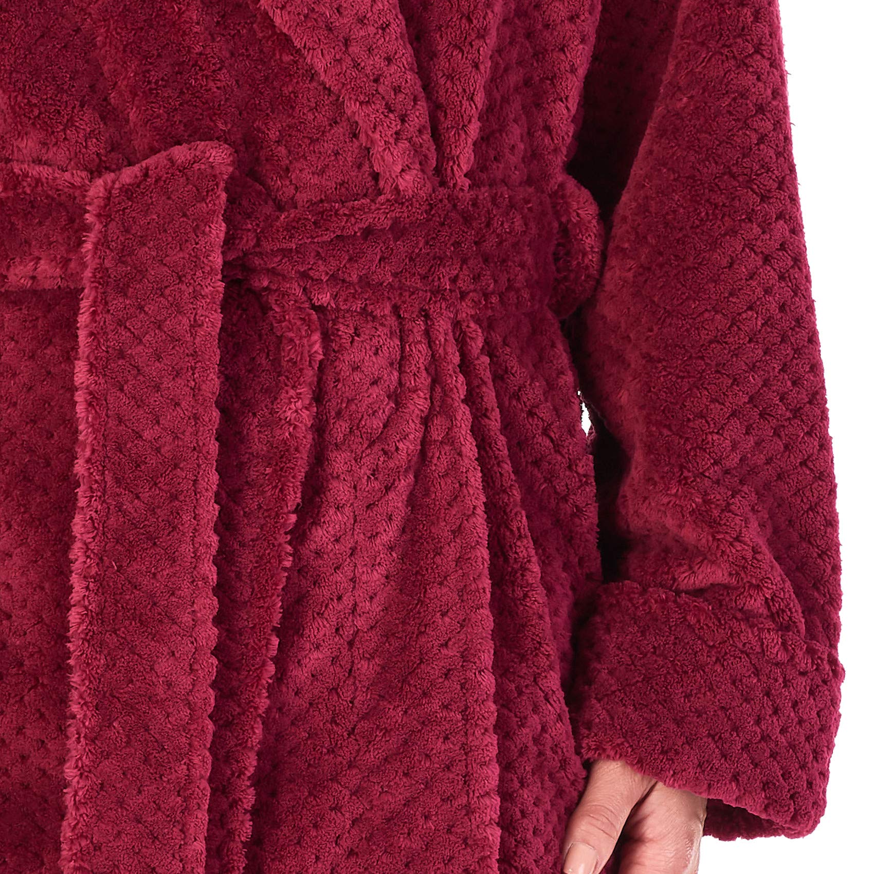 Women's Shawl Collar Wrap Dressing Gown - Soft Waffle Fleece Long Bathrobe for Spa & Home - 5 Colors - Cozy Loungewear for Relaxation & Self-Care Moments