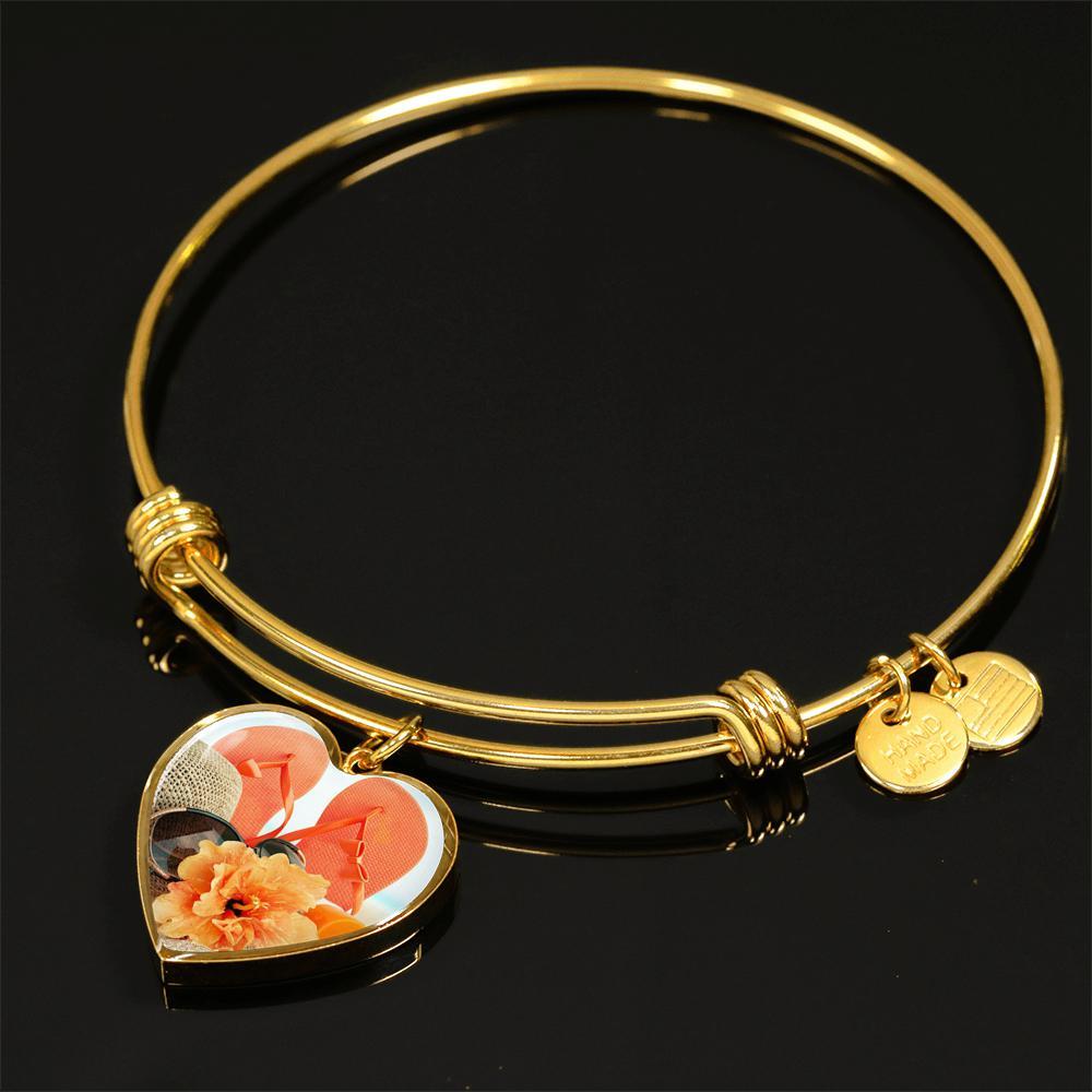 Comfortable Flip Flops & Stylish Hibiscus Bracelet Set - Perfect for Beach Vacations, Pool Parties, and Summer Outfits