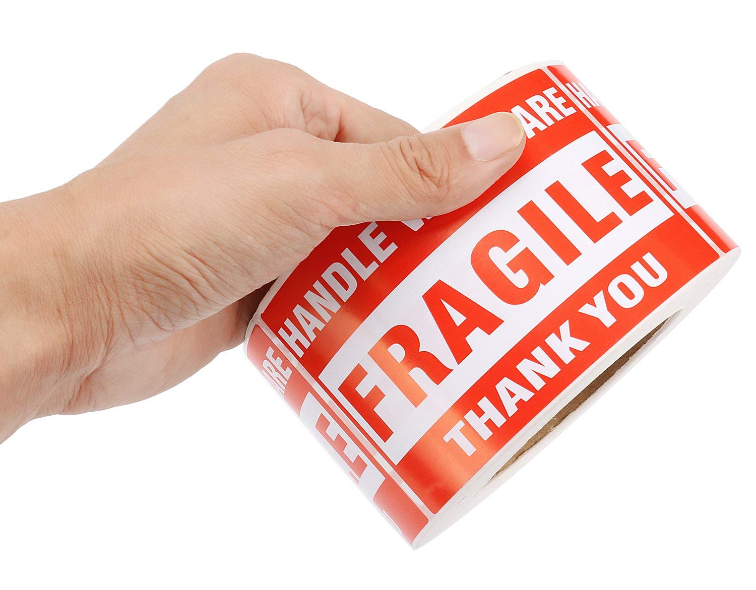 500-Pack 3x5 Inch Fragile Stickers with Permanent Adhesive - Handle with Care Warning Labels for Shipping & Packaging (30 Rolls) - Ideal for E-commerce, Logistics & Delicate Item Protection