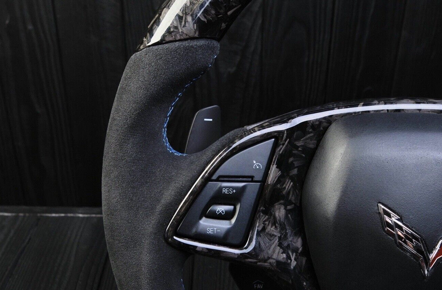 Premium Forged Carbon Fiber Steering Wheel Paddle Shifters for Chevy Corvette & Camaro - Racing & Performance Driving Enhancement