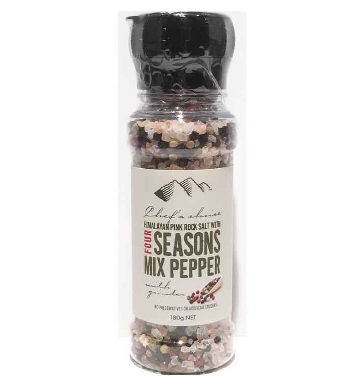 Premium Himalayan Pink Rock Salt & Gourmet Four Seasons Pepper Blend – Natural Seasoning for Grilling, Salads & Gourmet Cooking