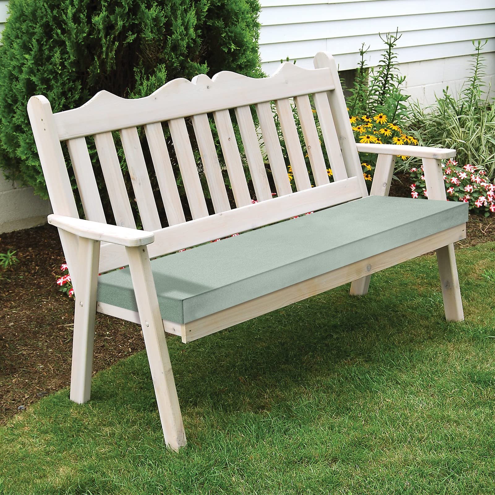 Premium Waterproof Outdoor Bench Cushion - Non-Slip Patio Furniture Cushion for Swing, Window Seat & Indoor Use - Cyan 15.7