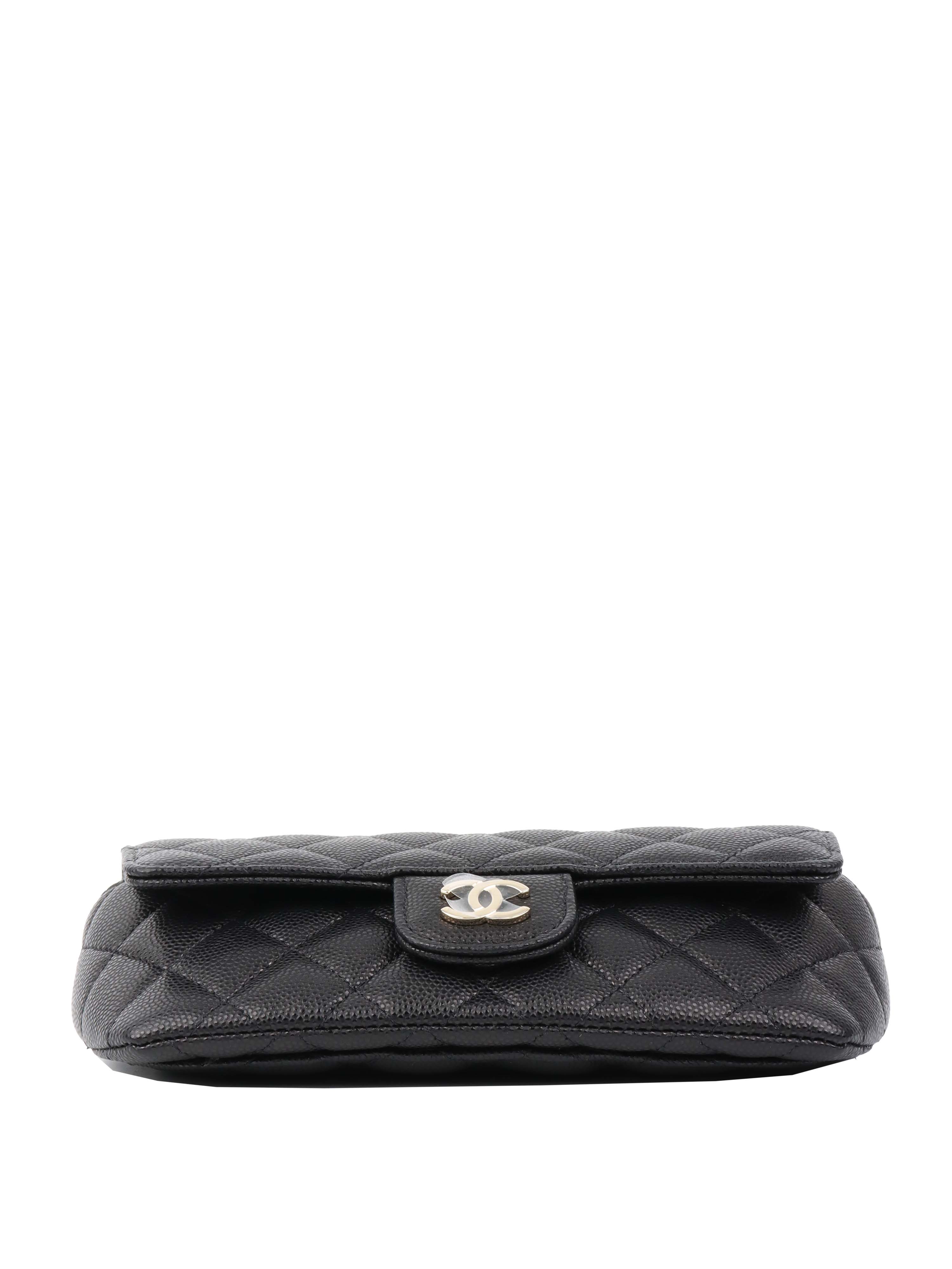 Chanel Black Caviar Leather Glasses Case Chain Bag - Luxury Eyewear Holder for Women, Designer Sunglasses Pouch with Chain Strap, Perfect for Travel & Everyday Use