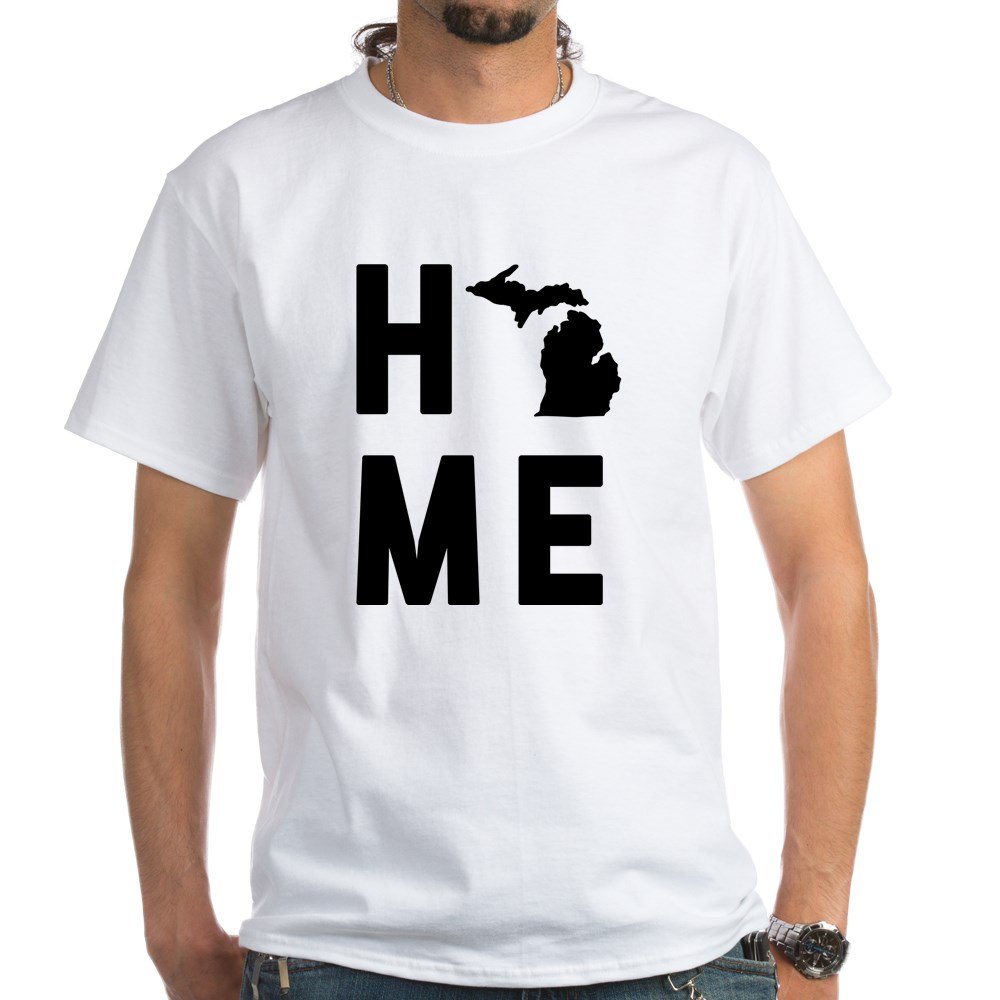 Michigan Home White Cotton T-Shirt for Men & Women - Soft Breathable Tee for Casual Wear, Sports, and Travel