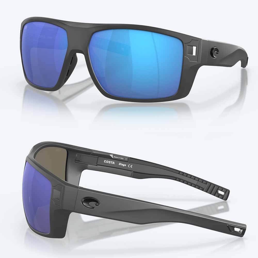 Costa Diego Matte Gray Polarized Sunglasses for Men & Women - UV Protection, Lightweight & Durable - Perfect for Driving, Fishing & Outdoor Activities
