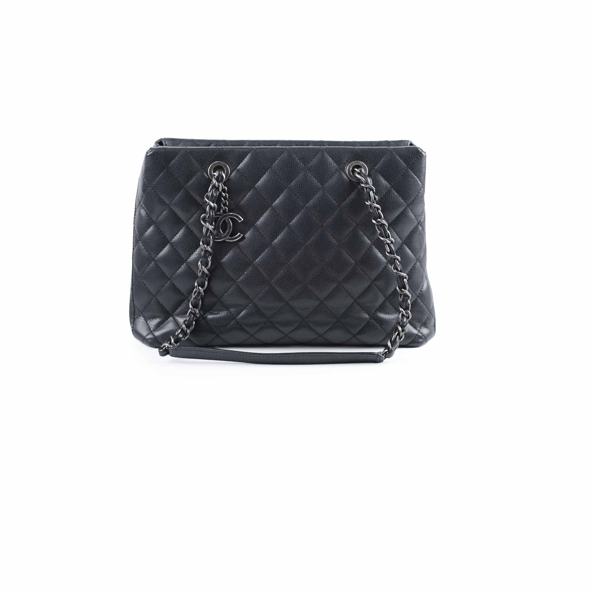 Chanel Caviar Leather City Shopping Tote Bag - Black (2023 Collection) | Luxury Designer Handbag for Women, Work & Travel